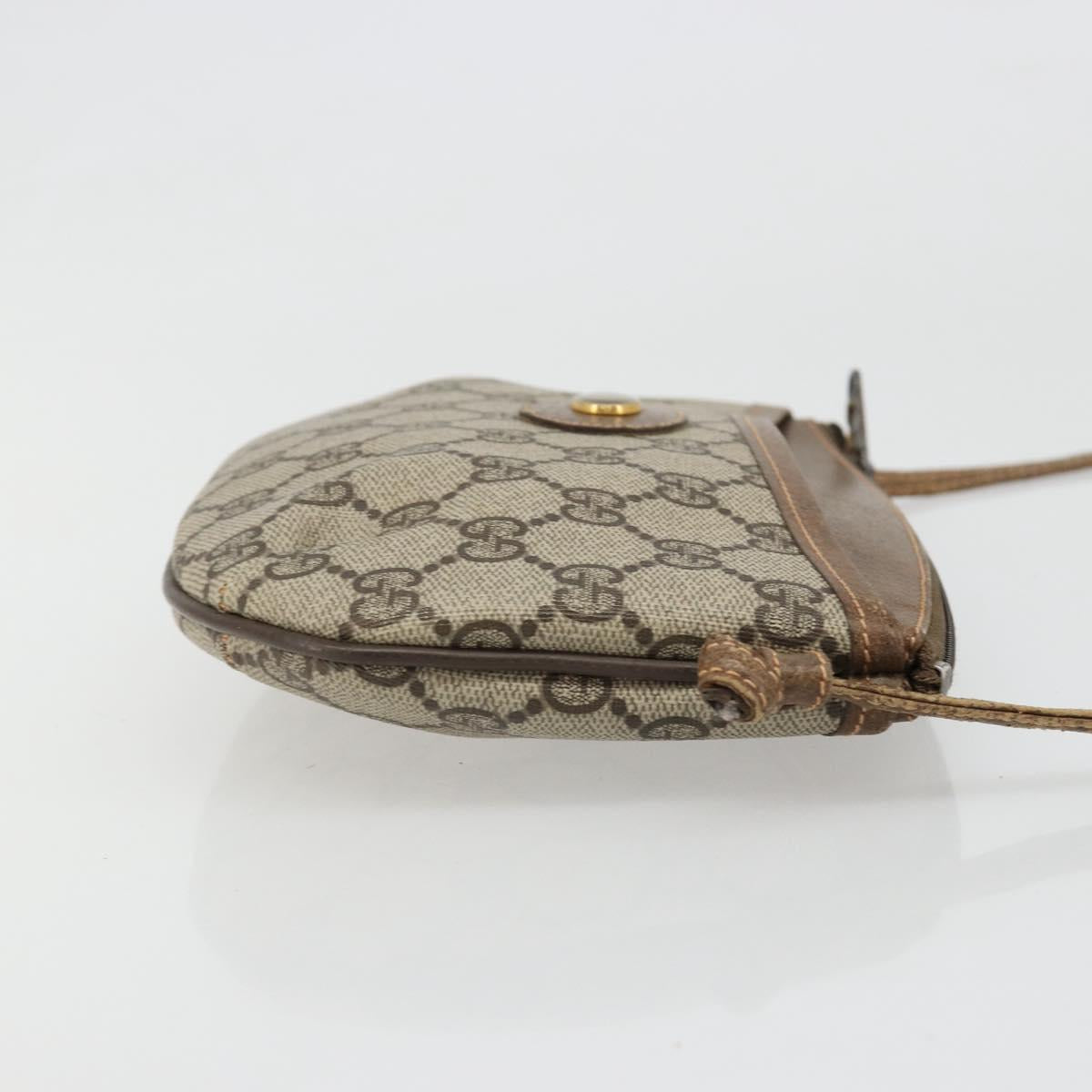 GUCCI GG Supreme Old Shoulder Bag PVC Beige Gold 378 02 020 Auth am11912