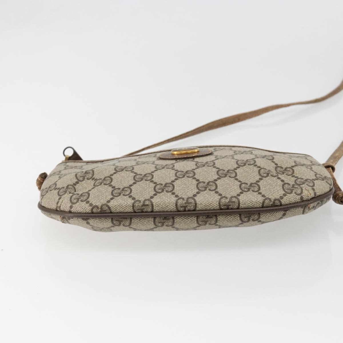 GUCCI GG Supreme Old Shoulder Bag PVC Beige Gold 378 02 020 Auth am11912