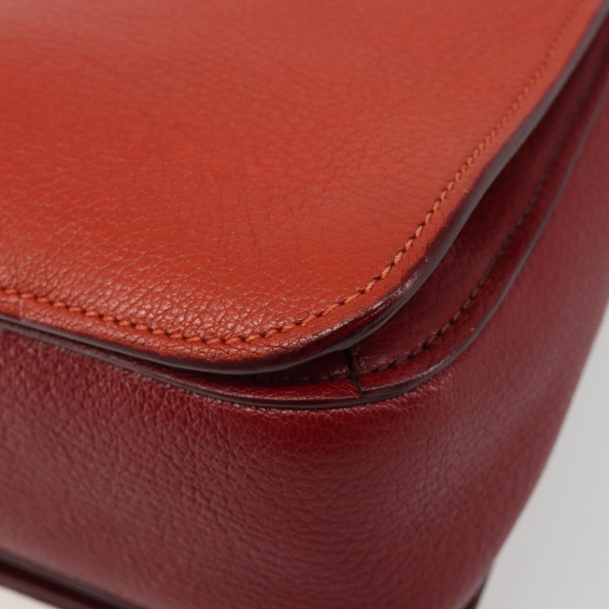 Miu Miu Ready Lock Hand Bag Leather 2way Orange Red Gold Auth am11916A