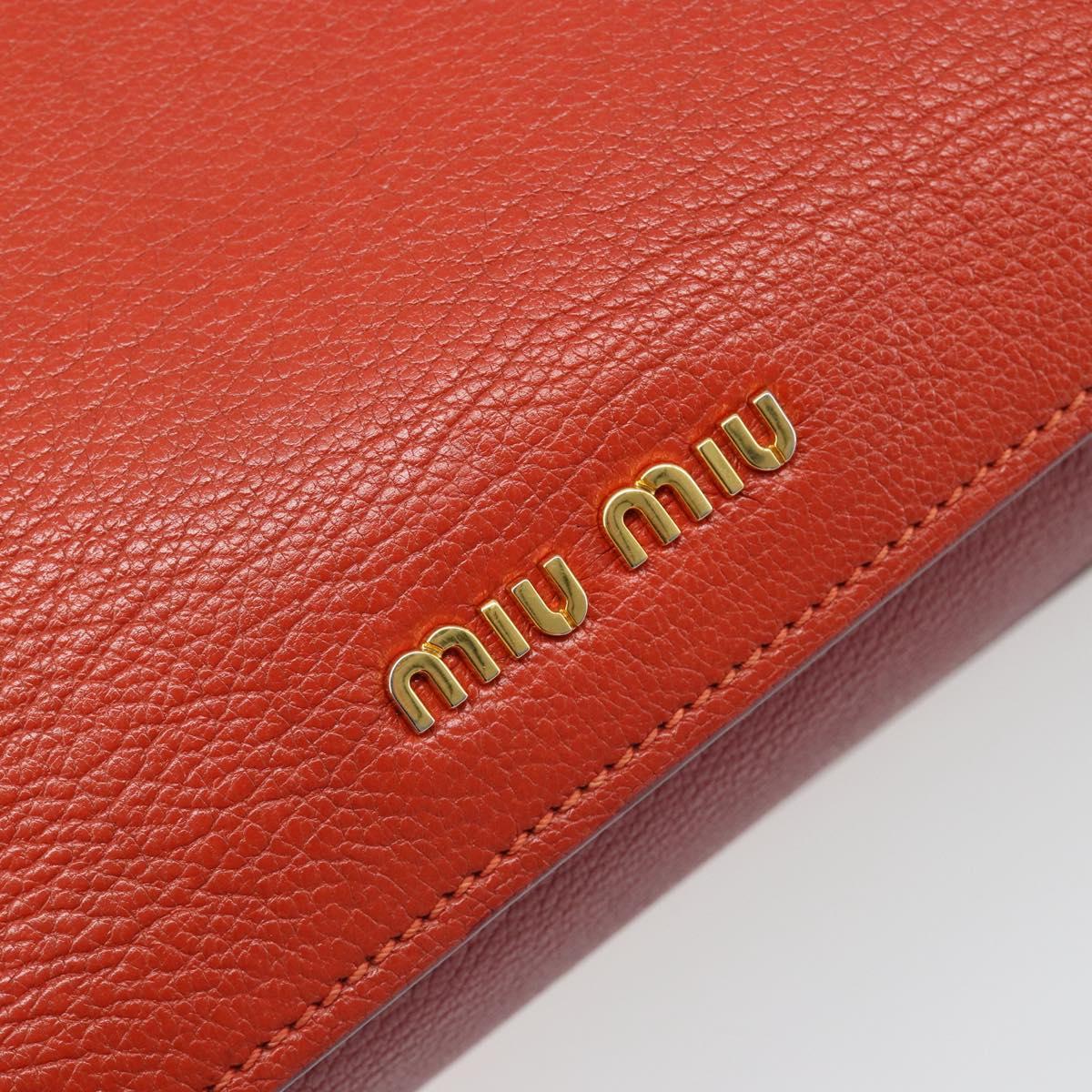 Miu Miu Ready Lock Hand Bag Leather 2way Orange Red Gold Auth am11916A