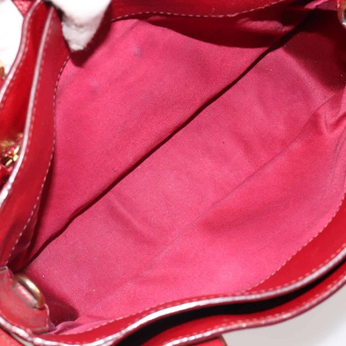 Miu Miu Ready Lock Hand Bag Leather 2way Orange Red Gold Auth am11916A