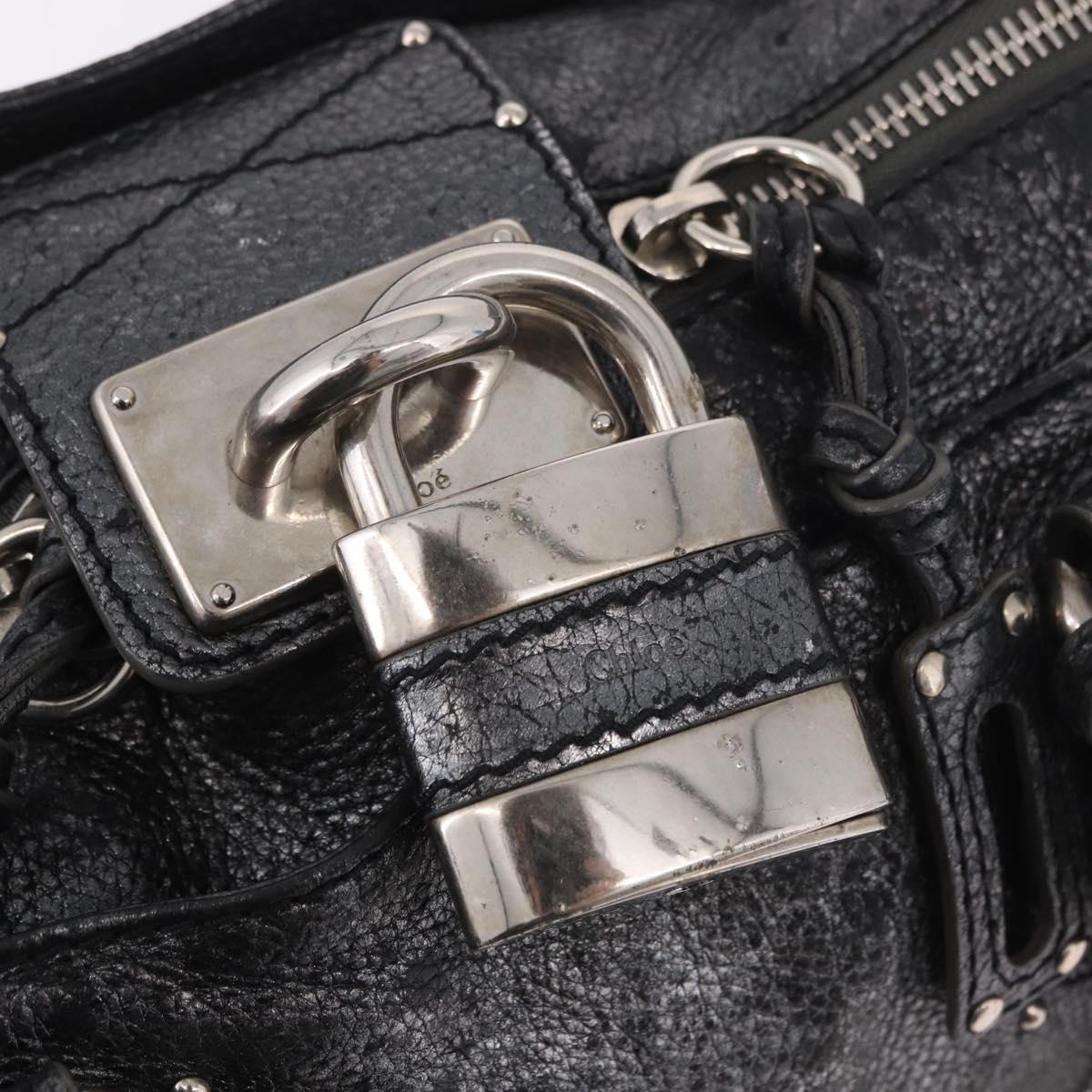 Chloe Paddington Hand Bag Leather Silver Auth am11917A