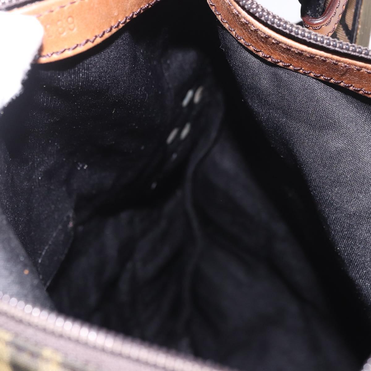 FENDI Zucca Canvas Shoulder Bag Black Brown Auth am11922V