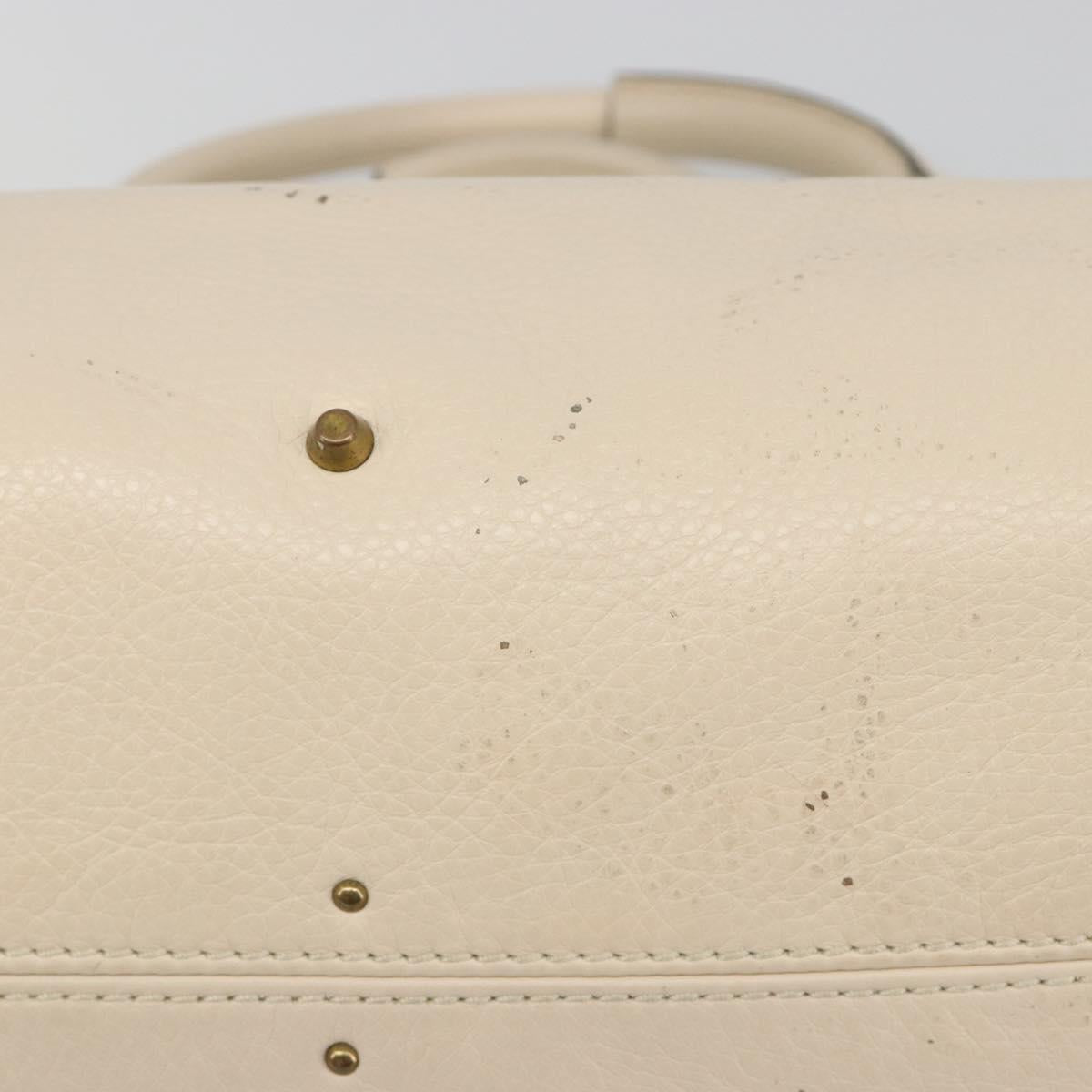 Chloe Paddington Hand Bag Leather Ivory Gold Silver Auth am11923V