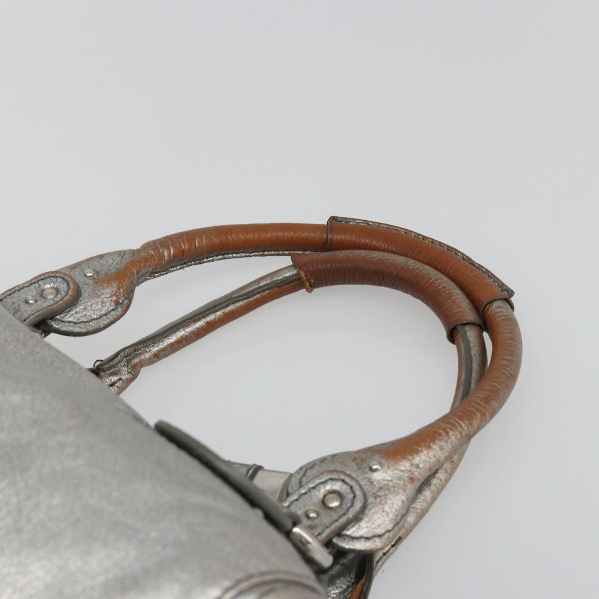Chloe Paddington Hand Bag Leather Silver Auth am11924A