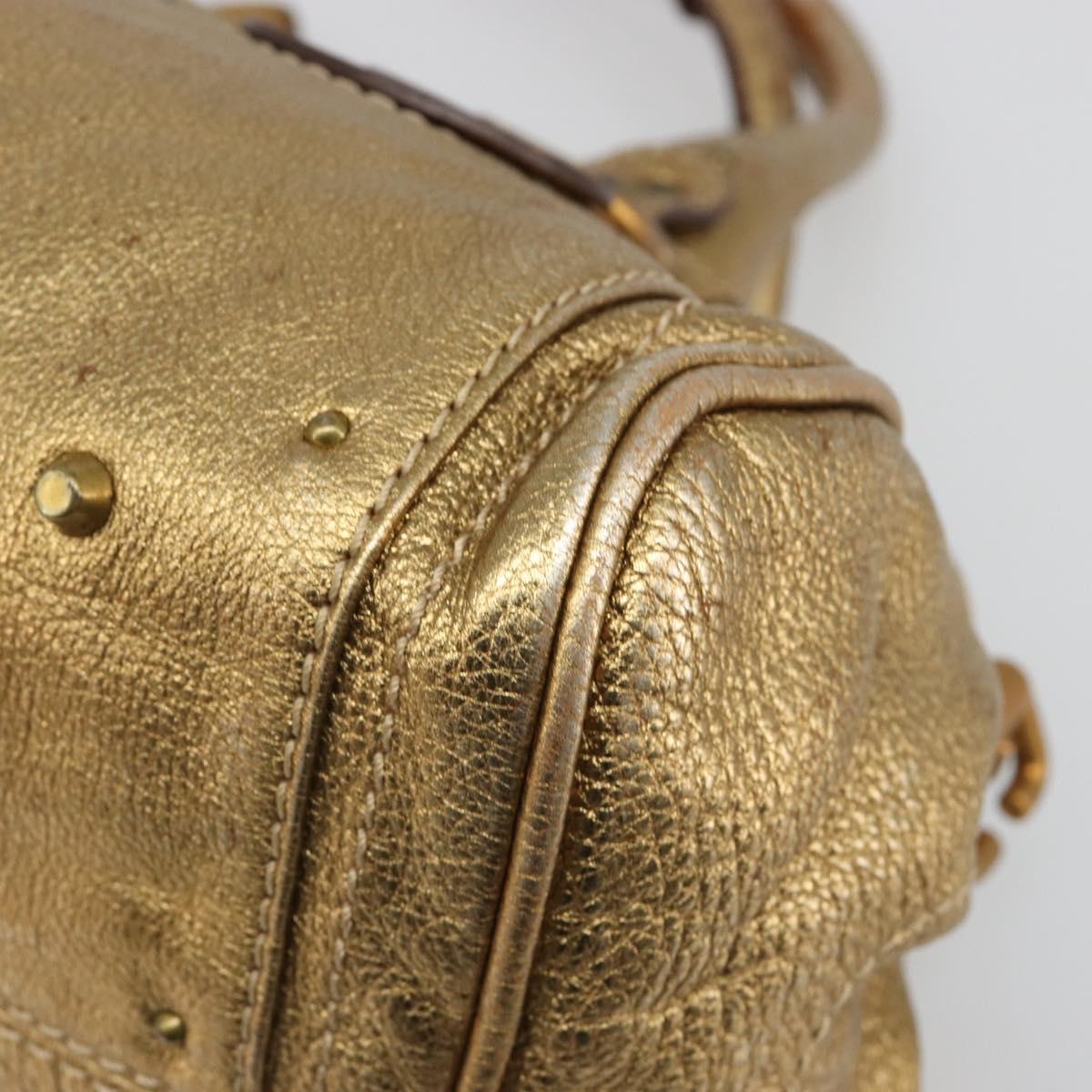 Chloe Paddington Hand Bag Leather Gold Auth am11925A