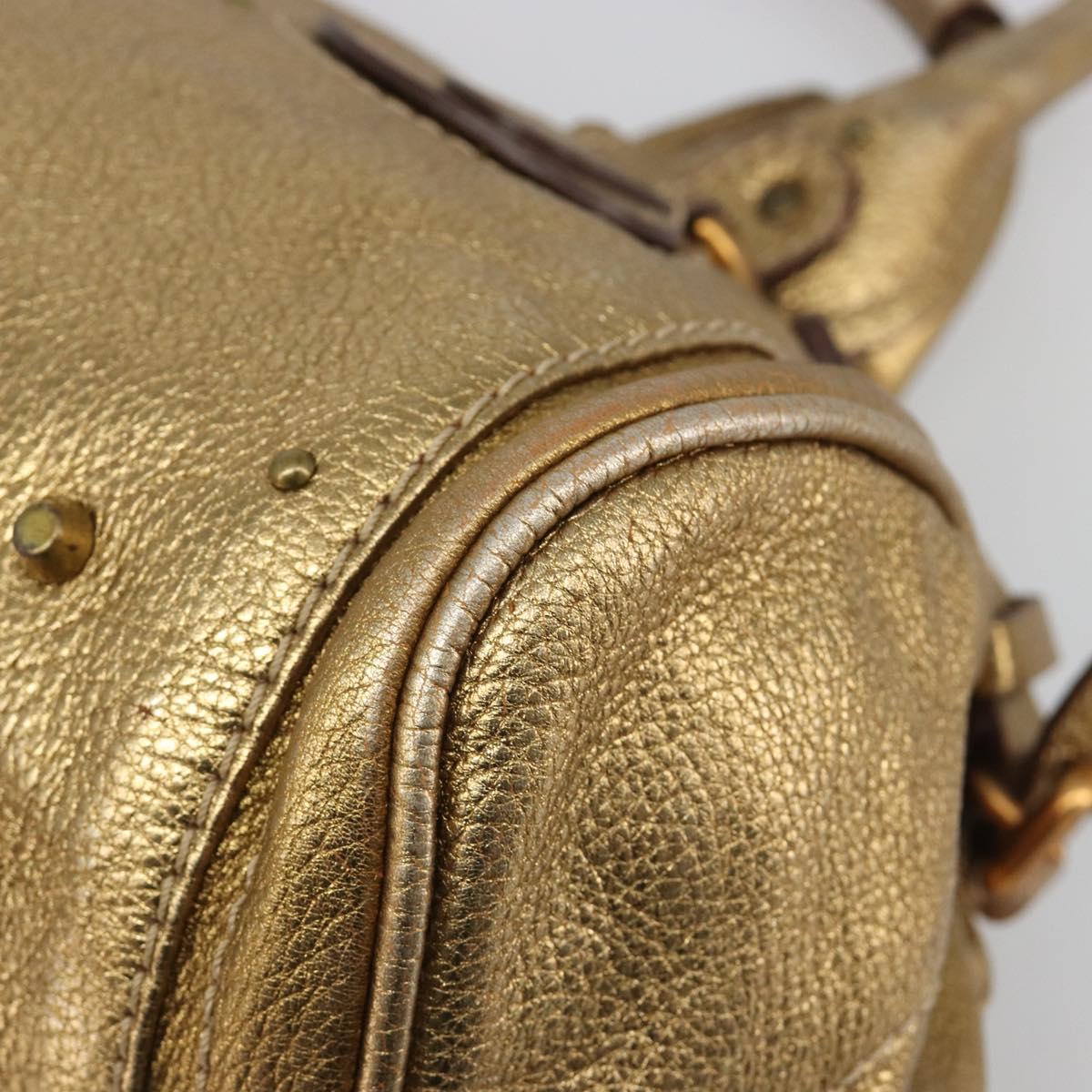 Chloe Paddington Hand Bag Leather Gold Auth am11925A