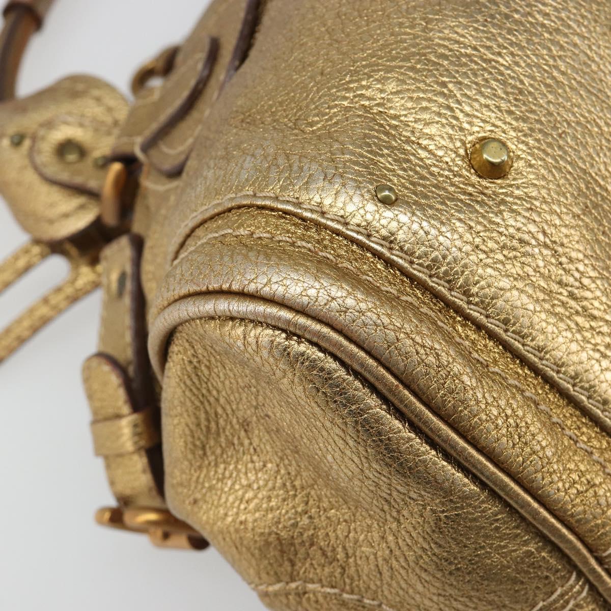 Chloe Paddington Hand Bag Leather Gold Auth am11925A