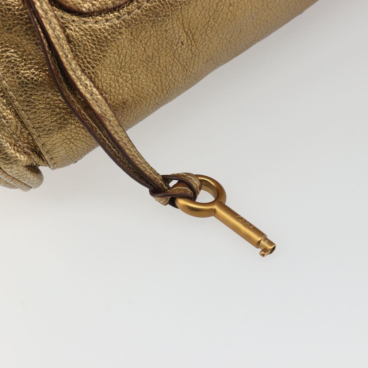 Chloe Paddington Hand Bag Leather Gold Auth am11925A