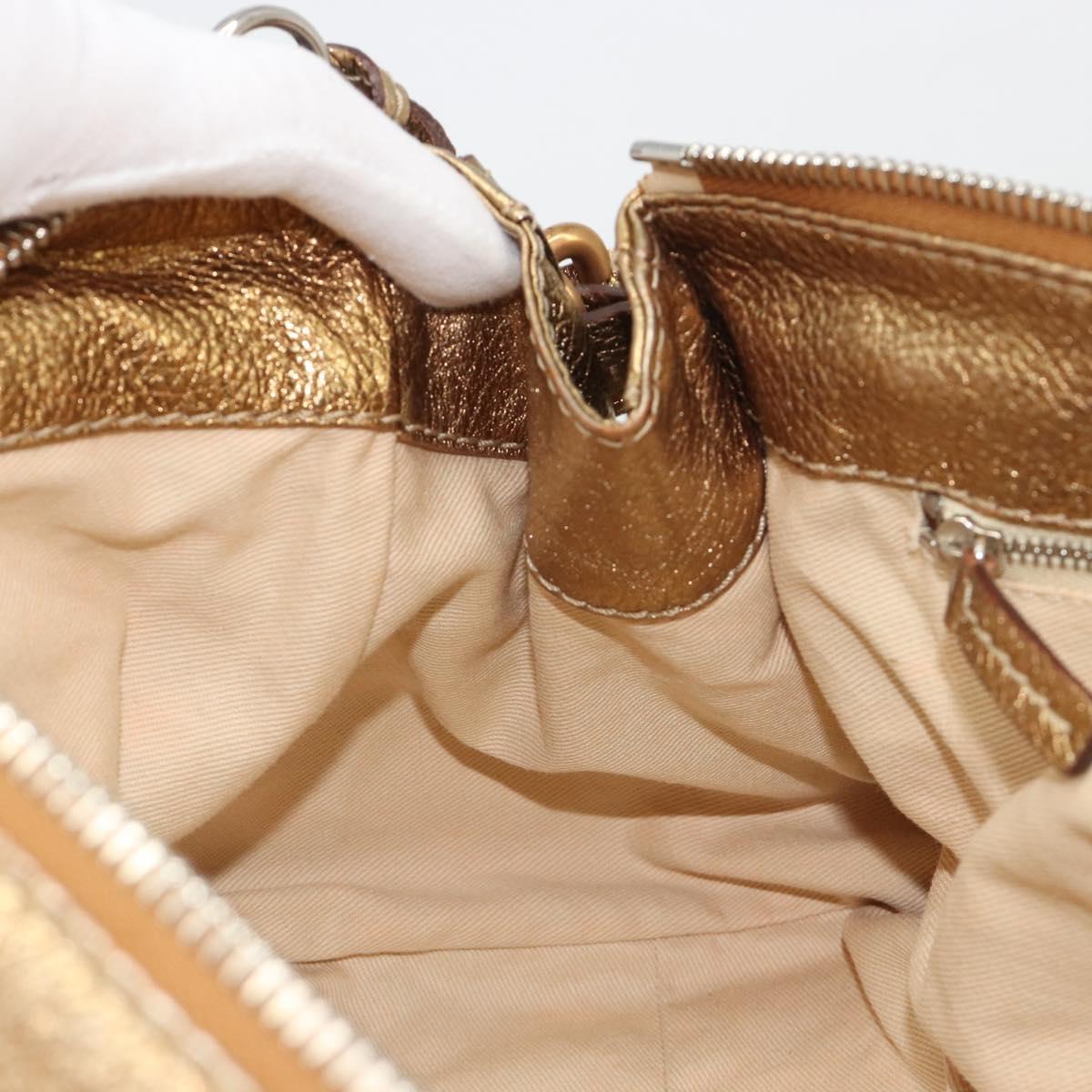 Chloe Paddington Hand Bag Leather Gold Auth am11925A