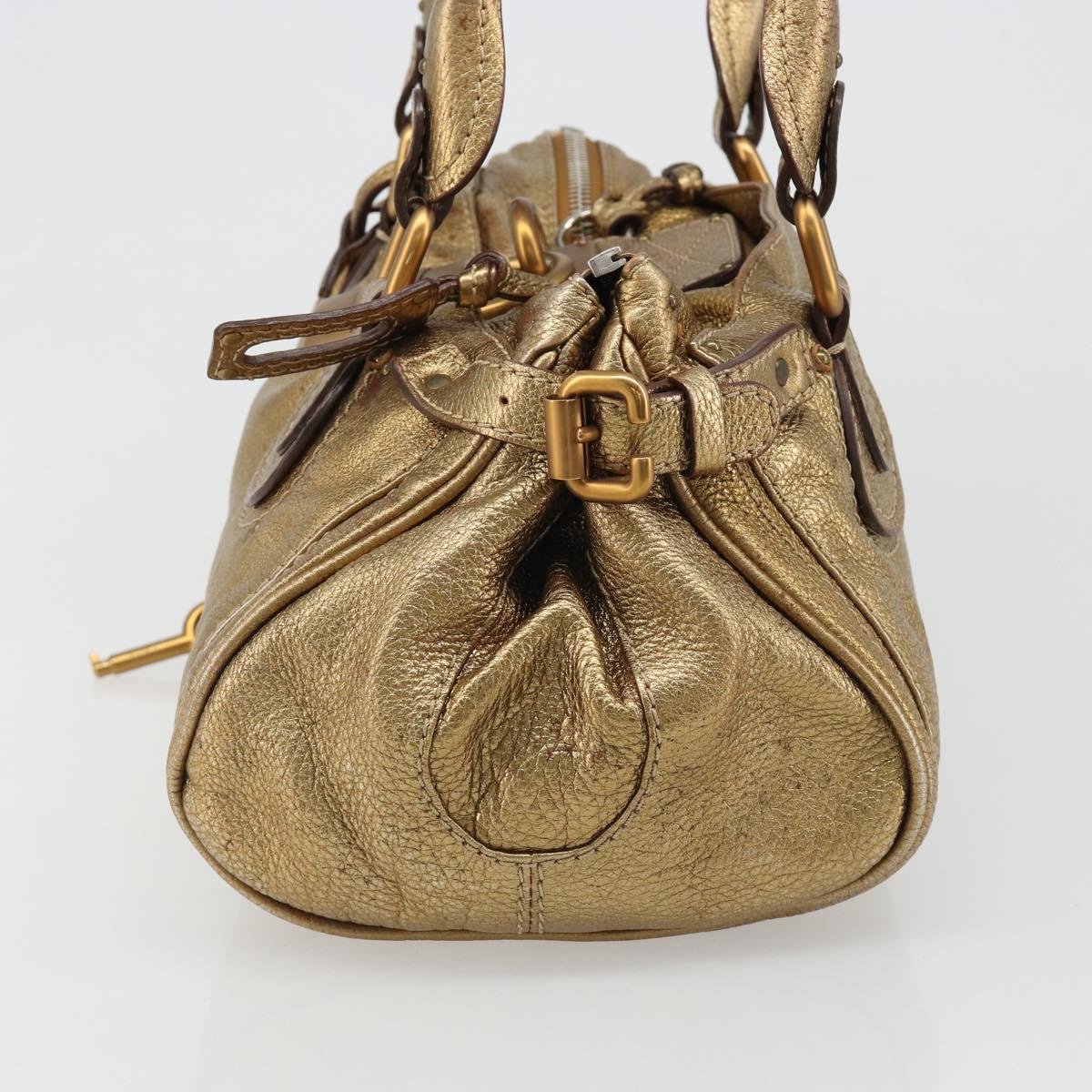 Chloe Paddington Hand Bag Leather Gold Auth am11925A