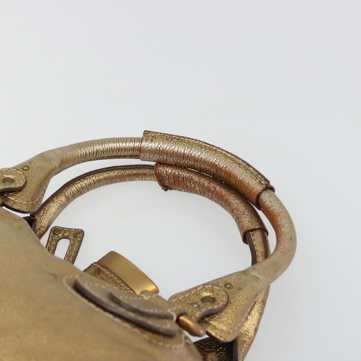 Chloe Paddington Hand Bag Leather Gold Auth am11925A