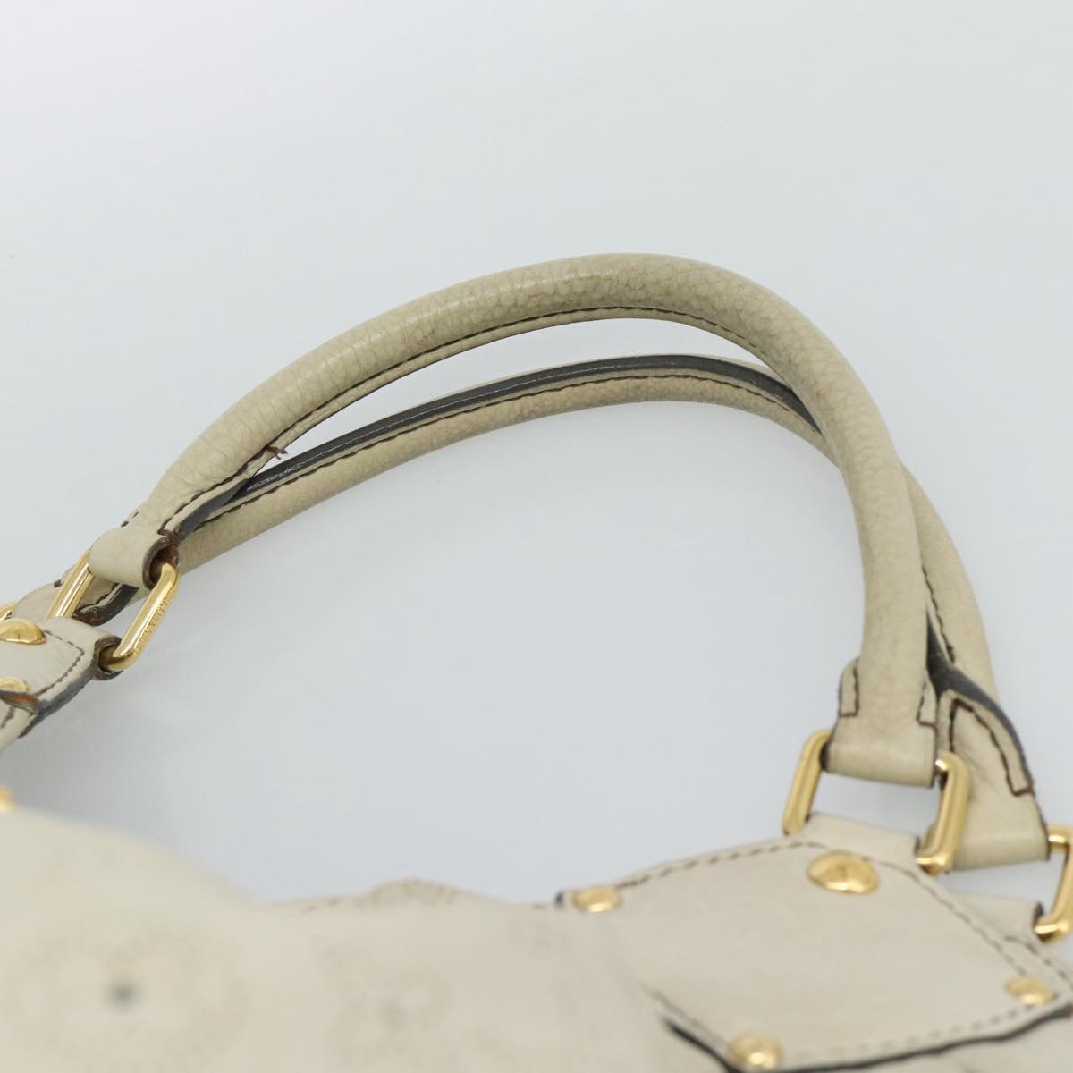 LOUIS VUITTON Punching Mahina XL Tote Bag Leather Beige M93978 LV Auth am11926V