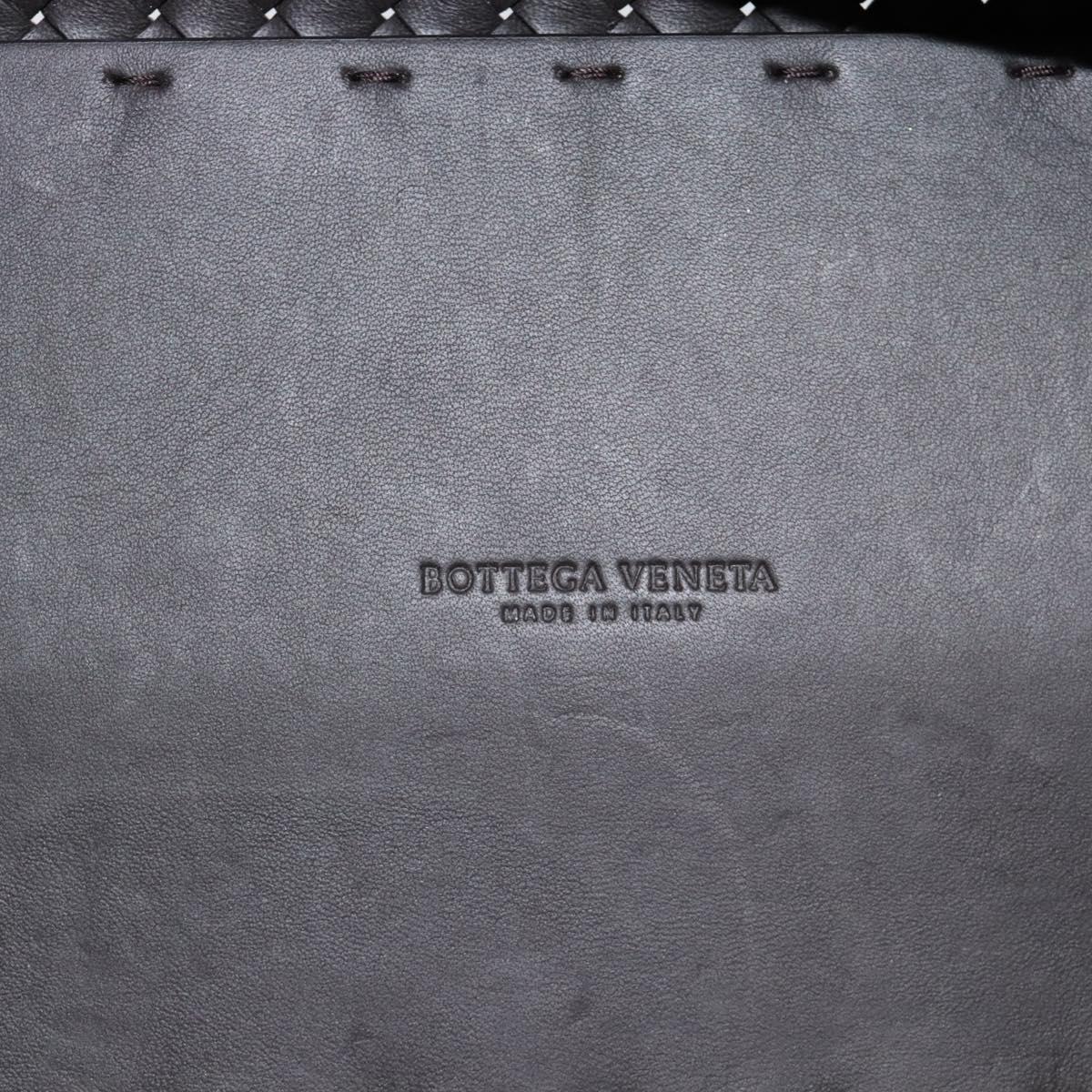 BOTTEGA VENETA INTRECCIATO Cabas PM Tote Bag Leather Dark Brown Auth am11927SM