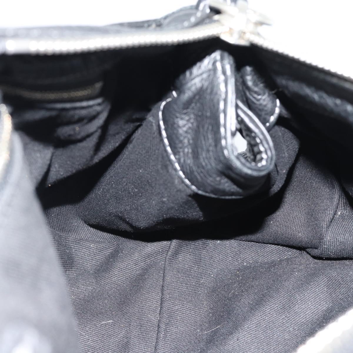Chloe Paddington Hand Bag Leather Black Gold Silver Auth am11929M