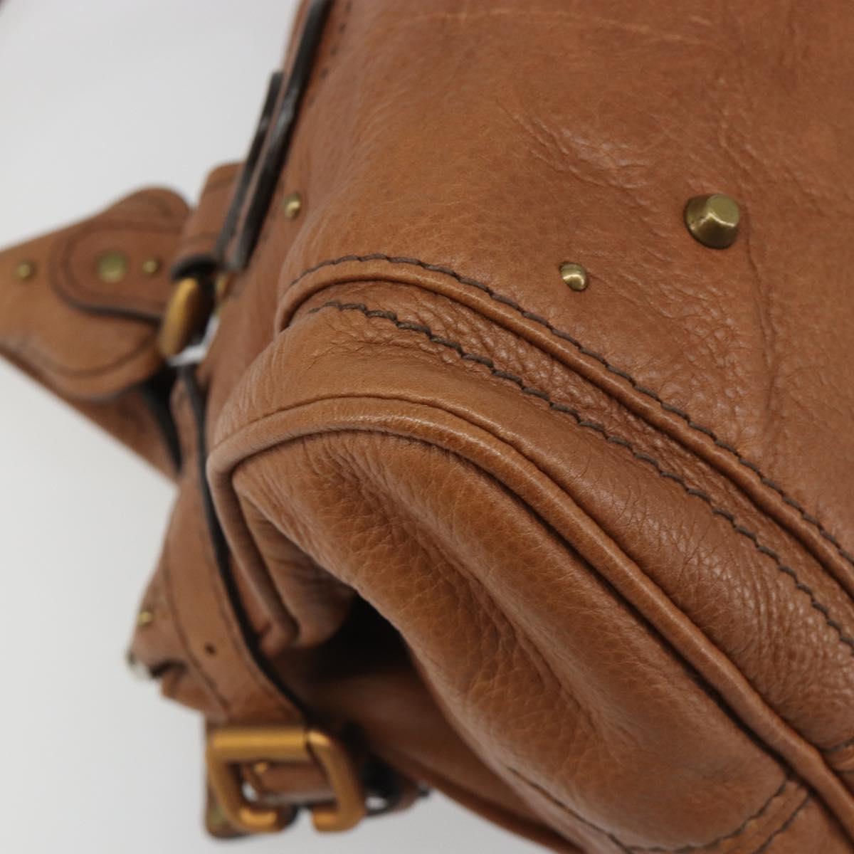 Chloe Paddington Hand Bag Leather Brown Gold Silver Auth am11930V