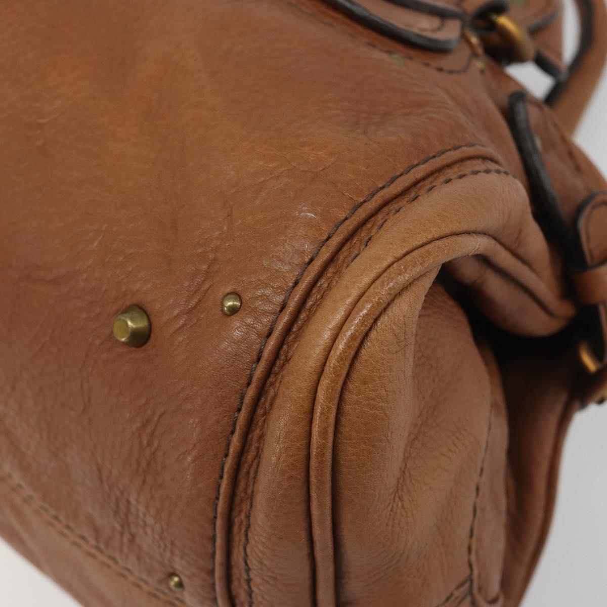 Chloe Paddington Hand Bag Leather Brown Gold Silver Auth am11930V