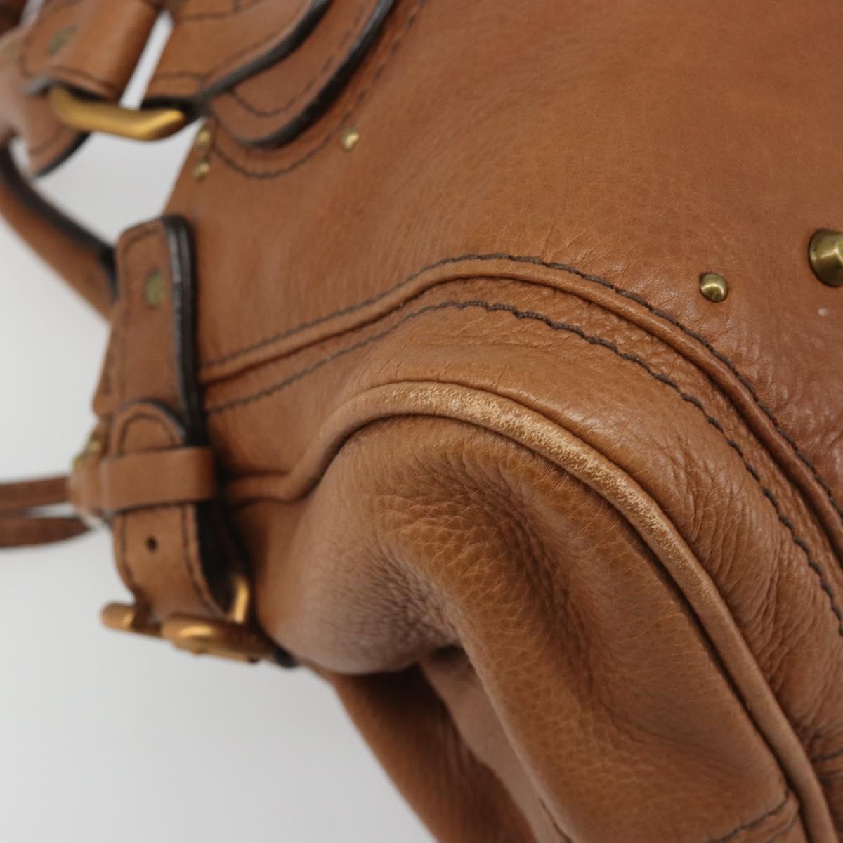 Chloe Paddington Hand Bag Leather Brown Gold Silver Auth am11930V