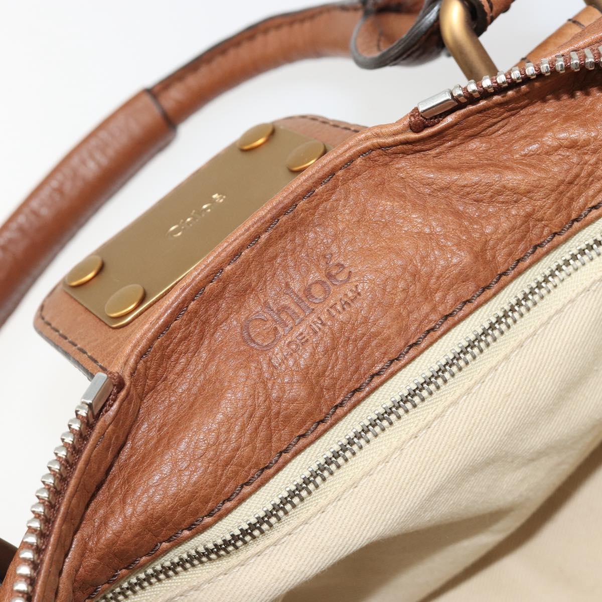 Chloe Paddington Hand Bag Leather Brown Gold Silver Auth am11930V