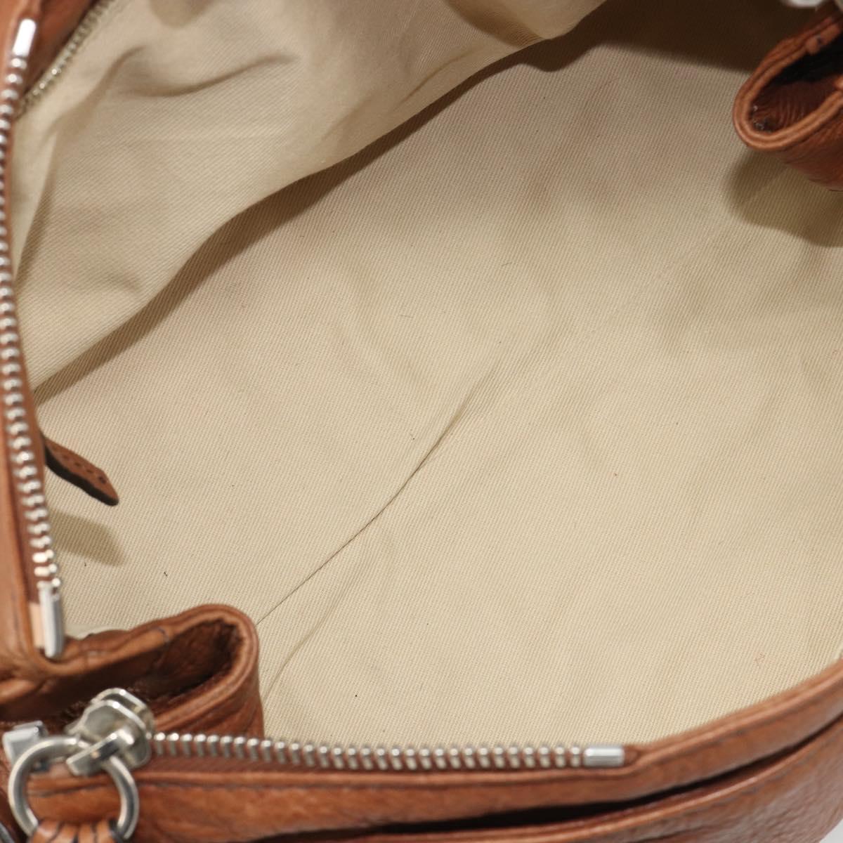 Chloe Paddington Hand Bag Leather Brown Gold Silver Auth am11930V