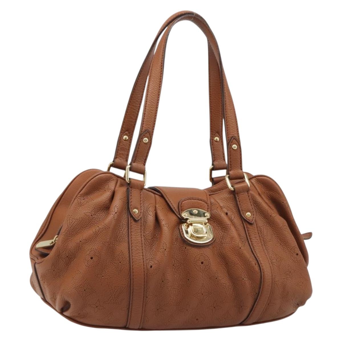 LOUIS VUITTON Mahina Runner PM Hand Bag Leather Brown M97052 LV Auth am11933V