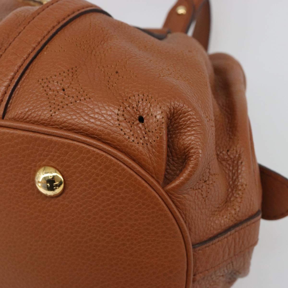 LOUIS VUITTON Mahina Runner PM Hand Bag Leather Brown M97052 LV Auth am11933V