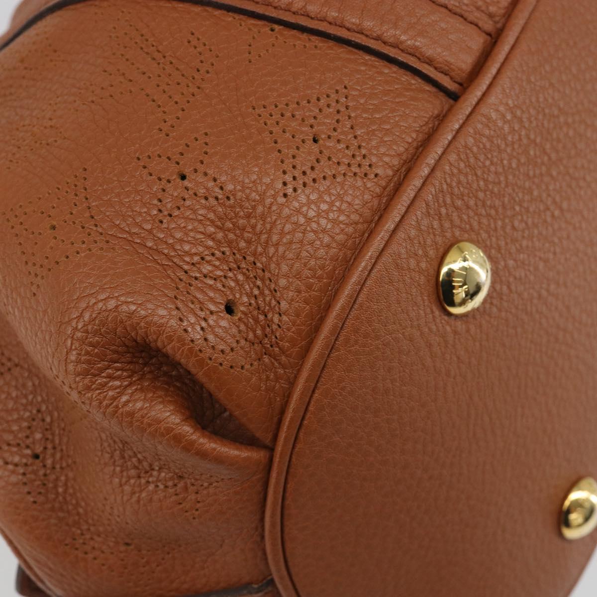 LOUIS VUITTON Mahina Runner PM Hand Bag Leather Brown M97052 LV Auth am11933V