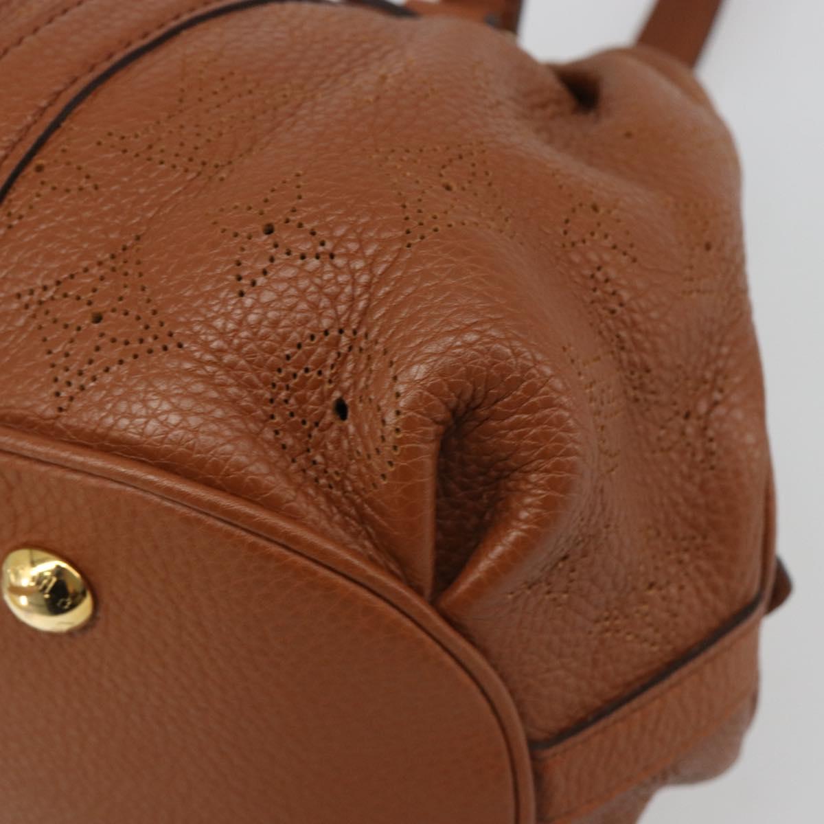 LOUIS VUITTON Mahina Runner PM Hand Bag Leather Brown M97052 LV Auth am11933V