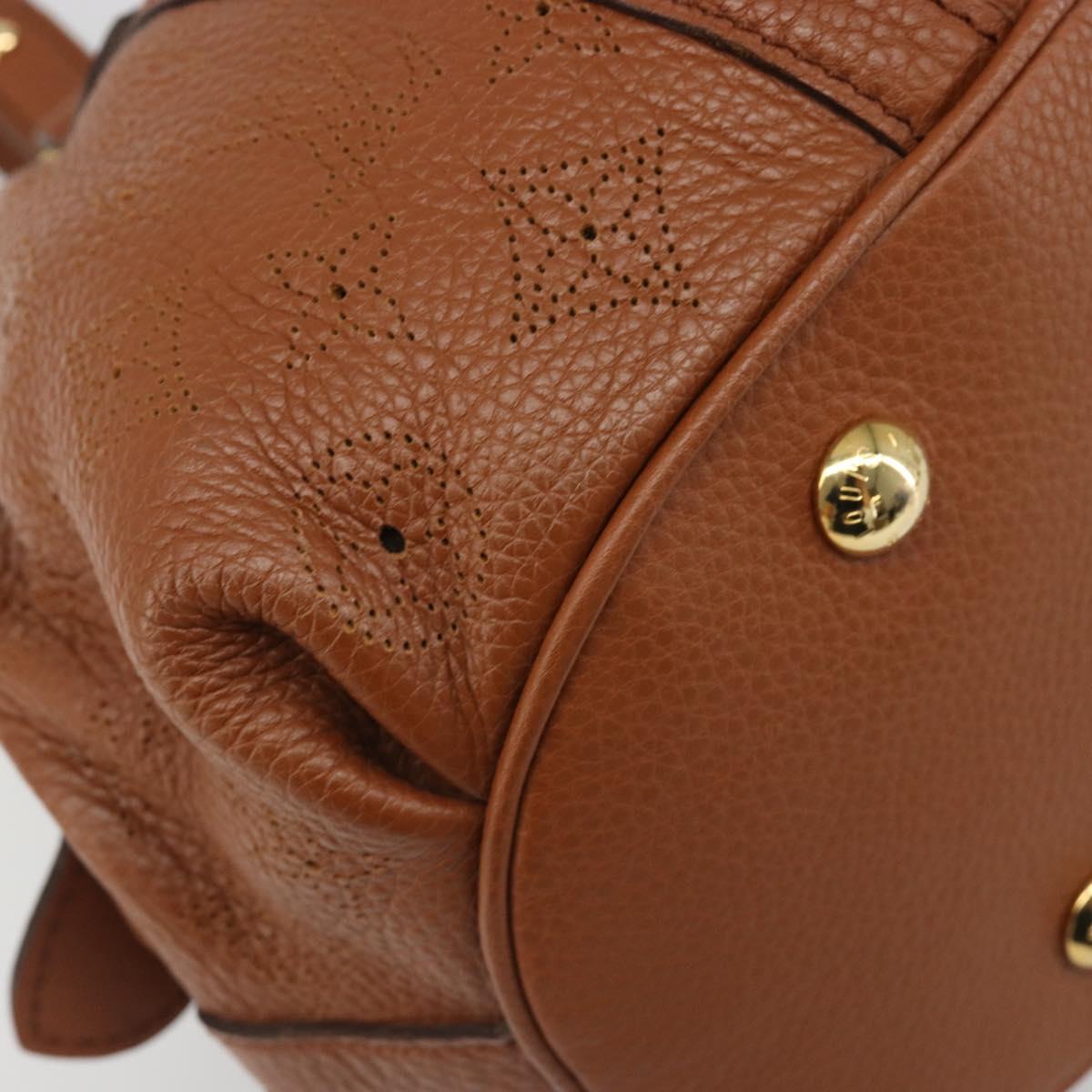 LOUIS VUITTON Mahina Runner PM Hand Bag Leather Brown M97052 LV Auth am11933V