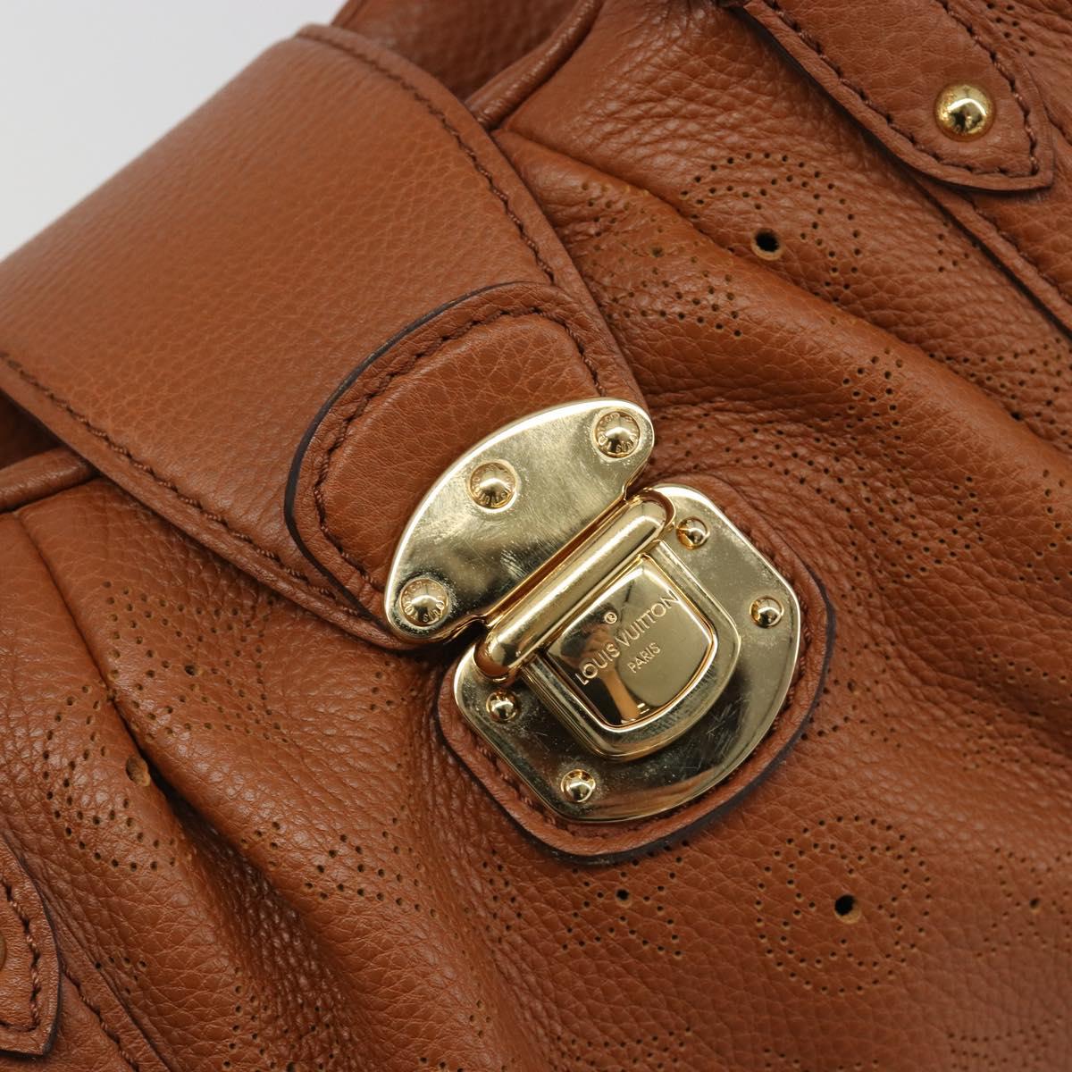 LOUIS VUITTON Mahina Runner PM Hand Bag Leather Brown M97052 LV Auth am11933V