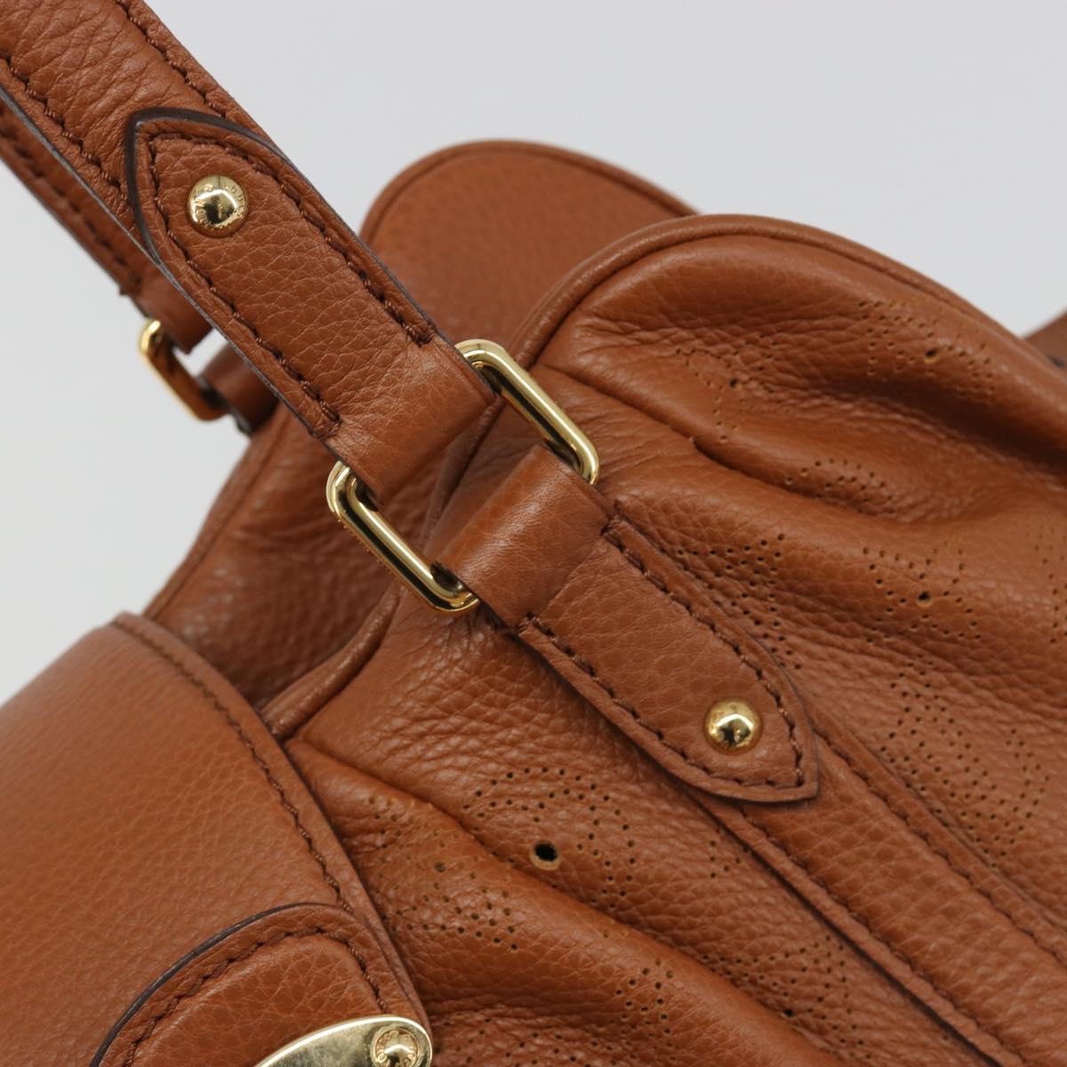 LOUIS VUITTON Mahina Runner PM Hand Bag Leather Brown M97052 LV Auth am11933V