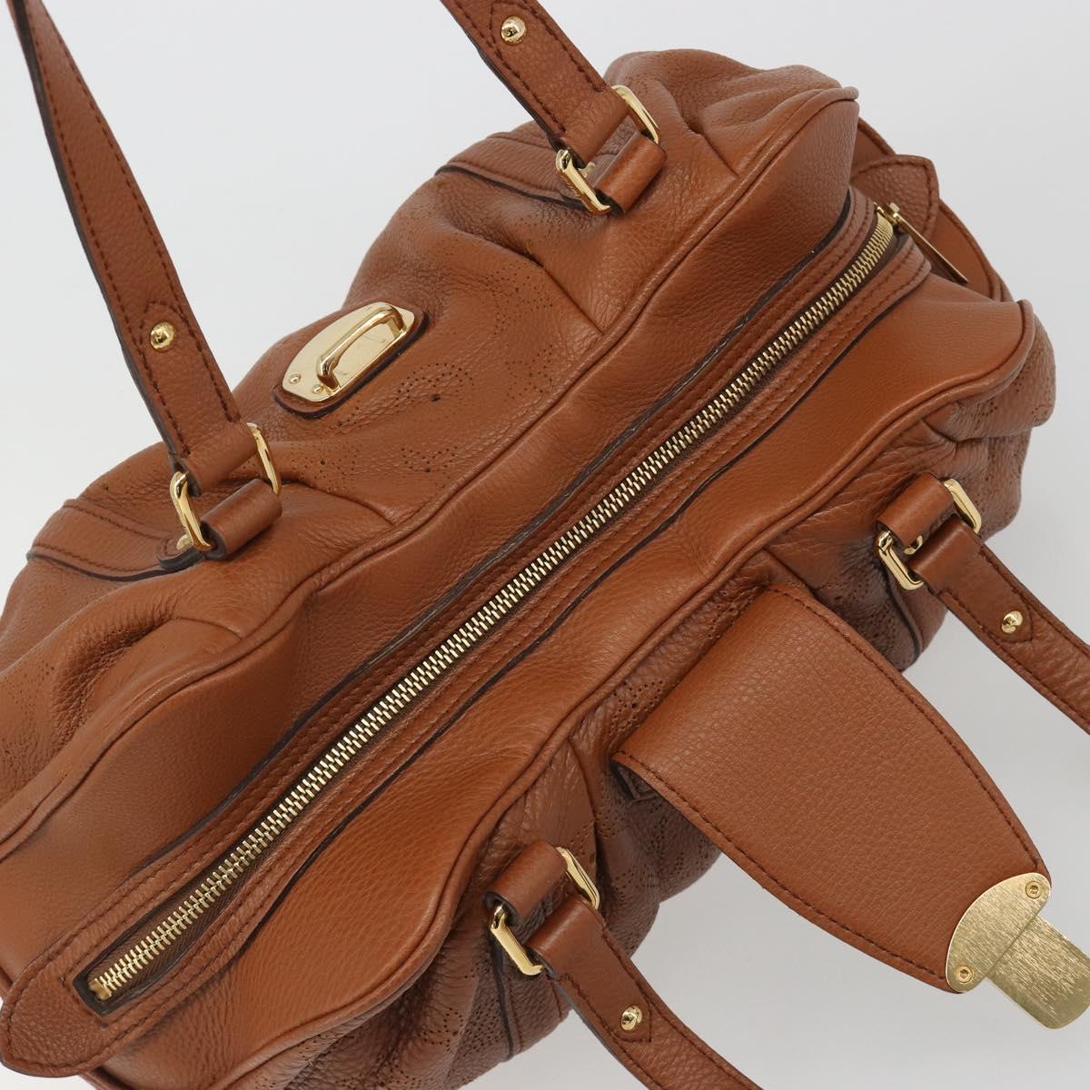 LOUIS VUITTON Mahina Runner PM Hand Bag Leather Brown M97052 LV Auth am11933V