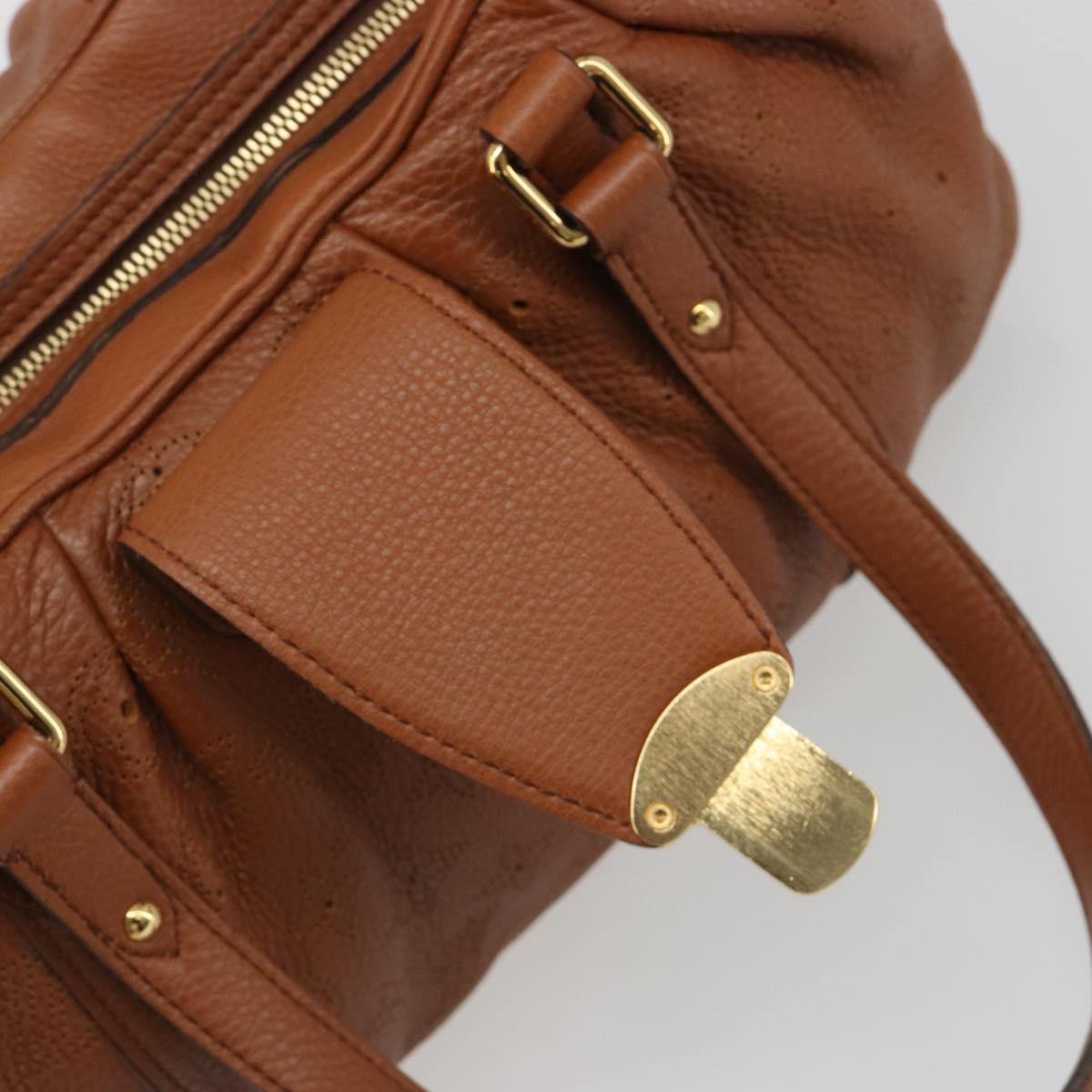 LOUIS VUITTON Mahina Runner PM Hand Bag Leather Brown M97052 LV Auth am11933V
