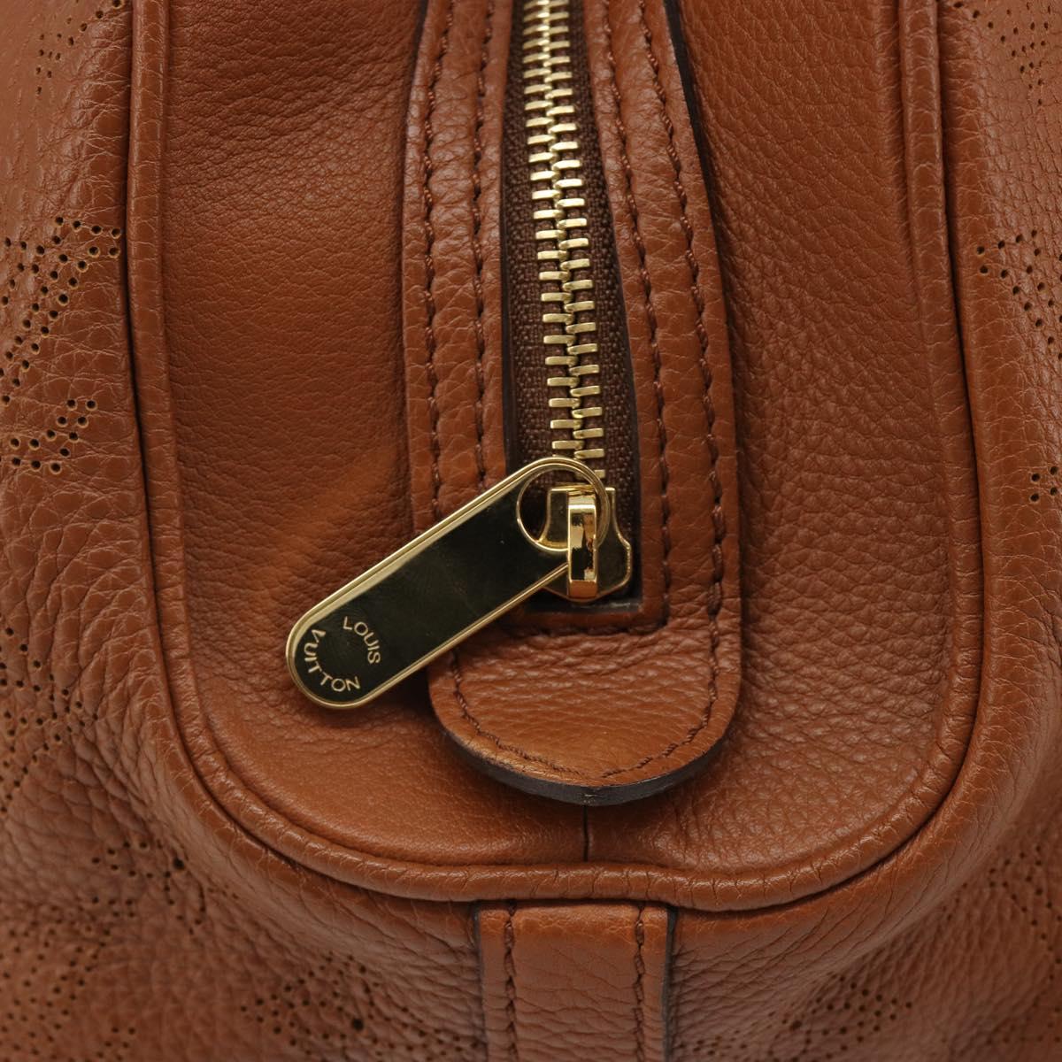 LOUIS VUITTON Mahina Runner PM Hand Bag Leather Brown M97052 LV Auth am11933V