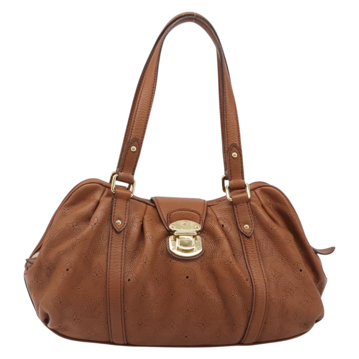 LOUIS VUITTON Mahina Runner PM Hand Bag Leather Brown M97052 LV Auth am11933V