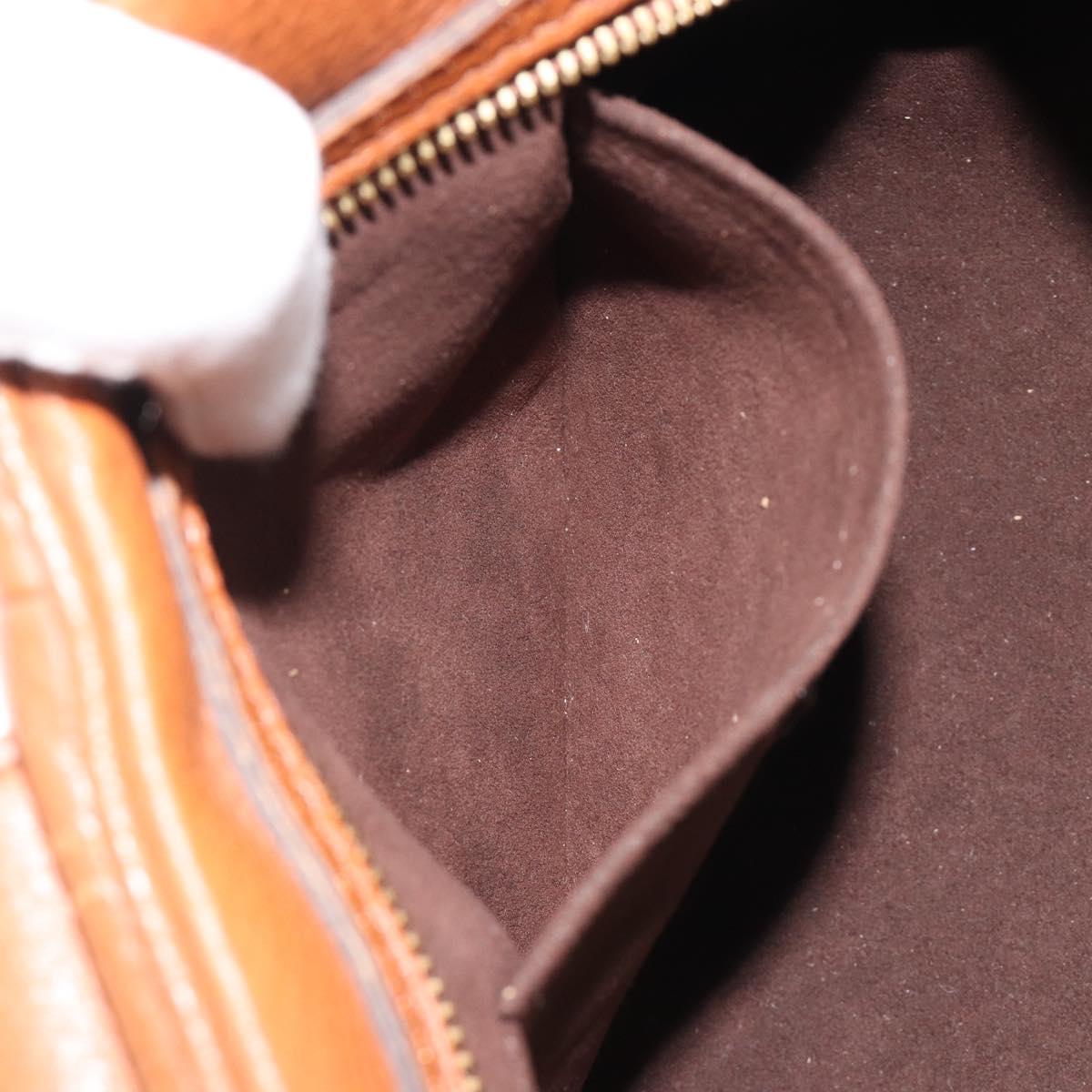 LOUIS VUITTON Mahina Runner PM Hand Bag Leather Brown M97052 LV Auth am11933V