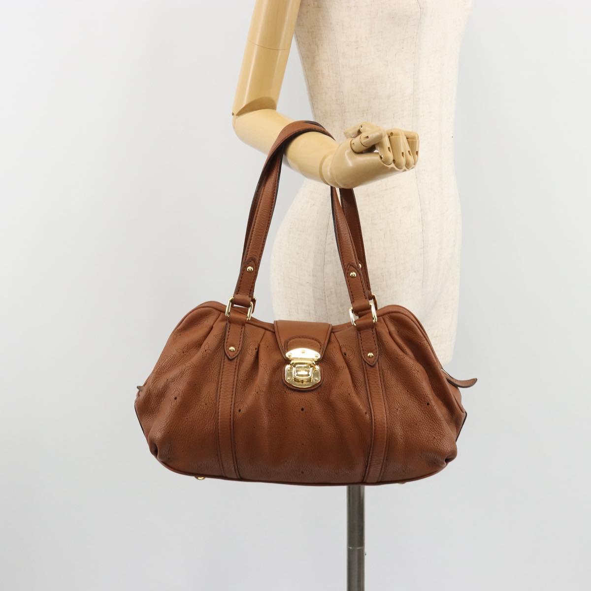 LOUIS VUITTON Mahina Runner PM Hand Bag Leather Brown M97052 LV Auth am11933V