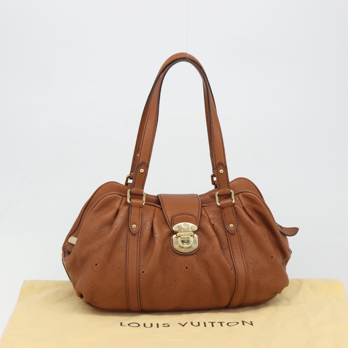 LOUIS VUITTON Mahina Runner PM Hand Bag Leather Brown M97052 LV Auth am11933V