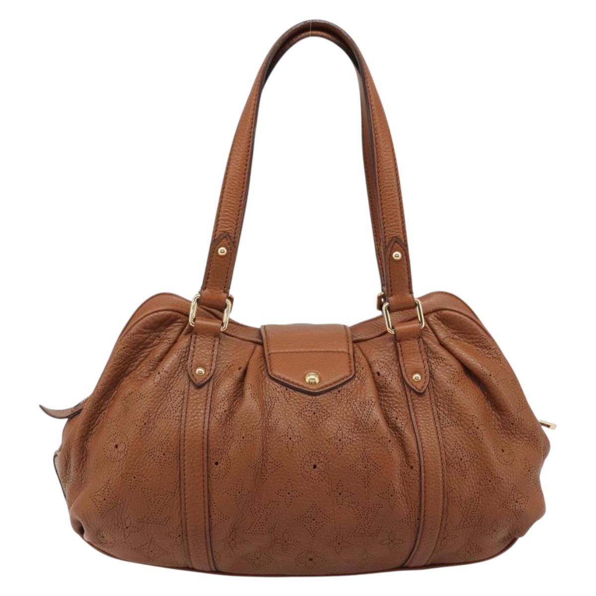LOUIS VUITTON Mahina Runner PM Hand Bag Leather Brown M97052 LV Auth am11933V
