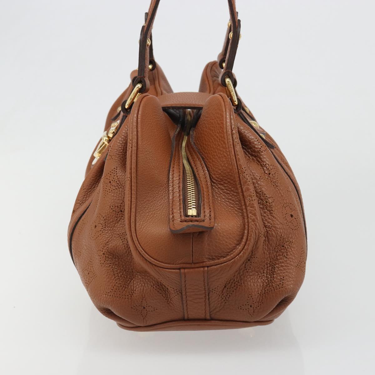 LOUIS VUITTON Mahina Runner PM Hand Bag Leather Brown M97052 LV Auth am11933V