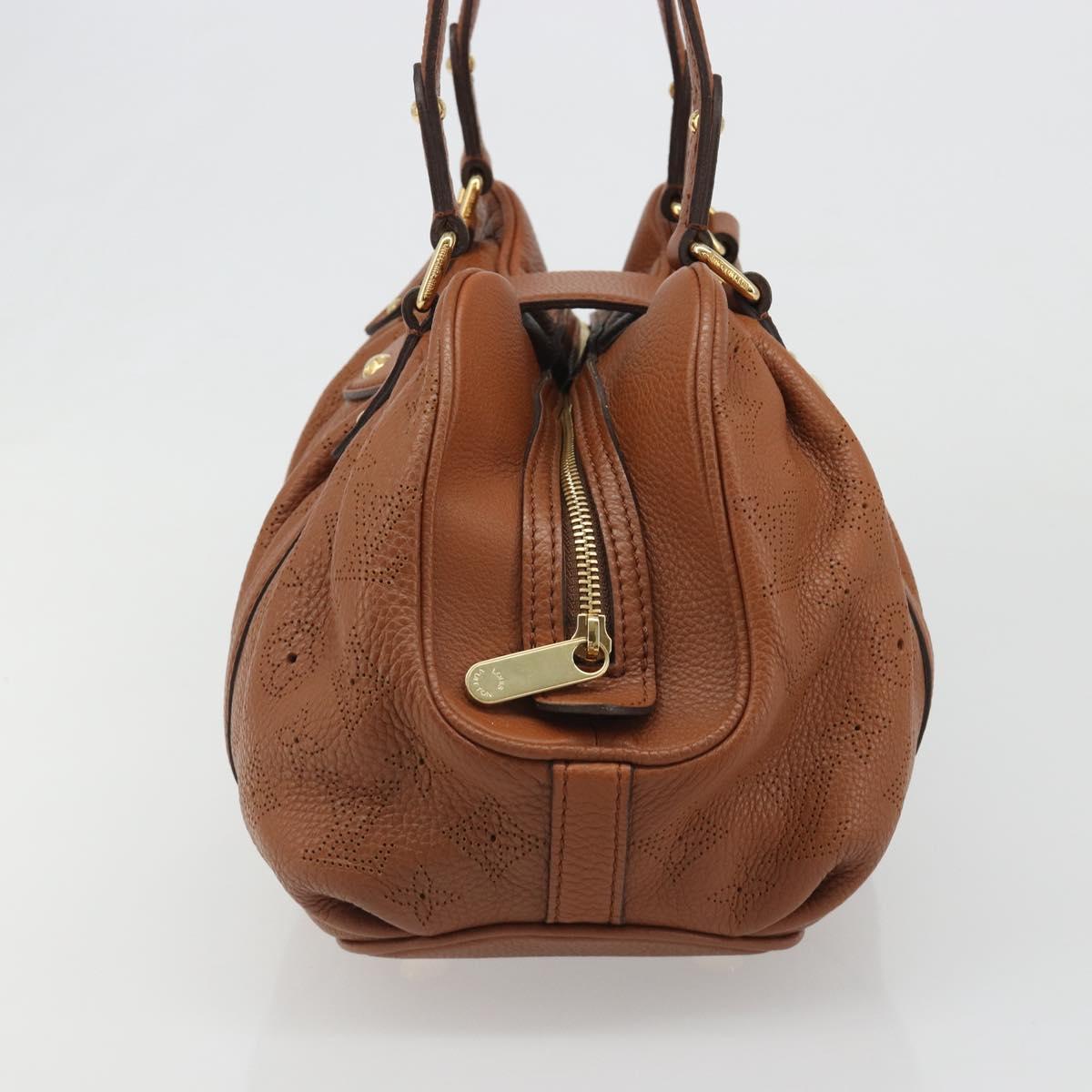 LOUIS VUITTON Mahina Runner PM Hand Bag Leather Brown M97052 LV Auth am11933V