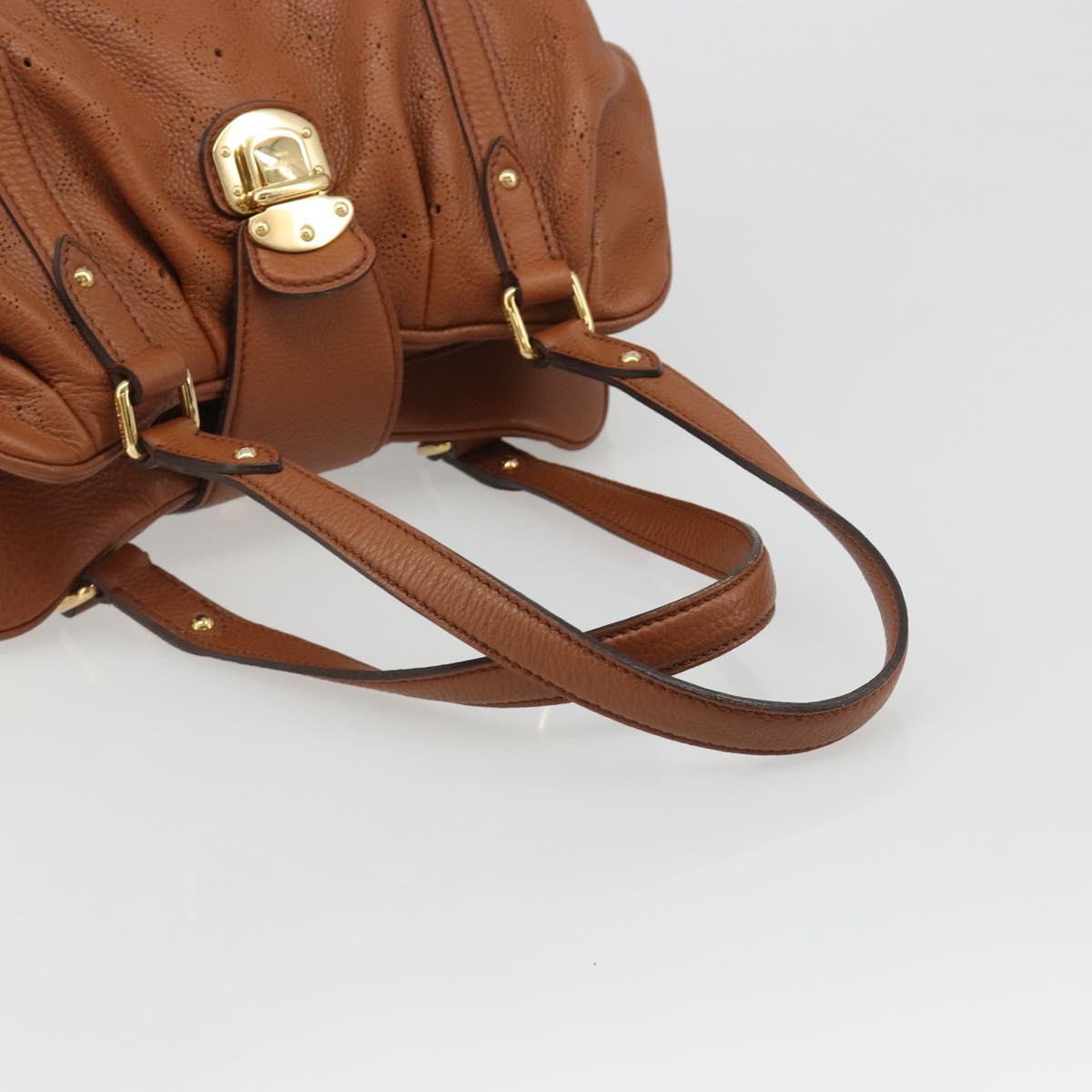 LOUIS VUITTON Mahina Runner PM Hand Bag Leather Brown M97052 LV Auth am11933V