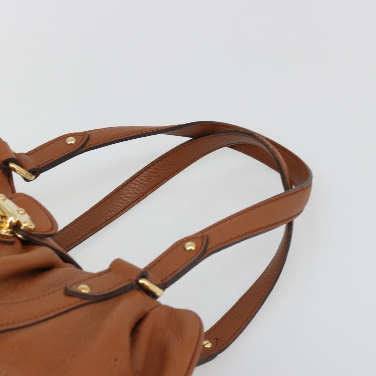 LOUIS VUITTON Mahina Runner PM Hand Bag Leather Brown M97052 LV Auth am11933V