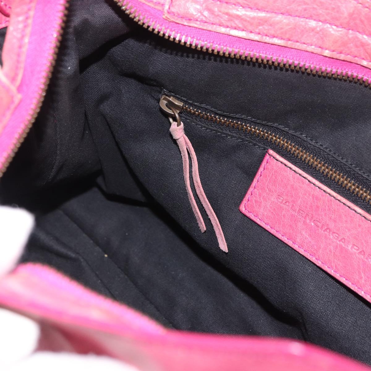 BALENCIAGA The Town Hand Bag Leather 2way Pink 240579 Auth am11942V