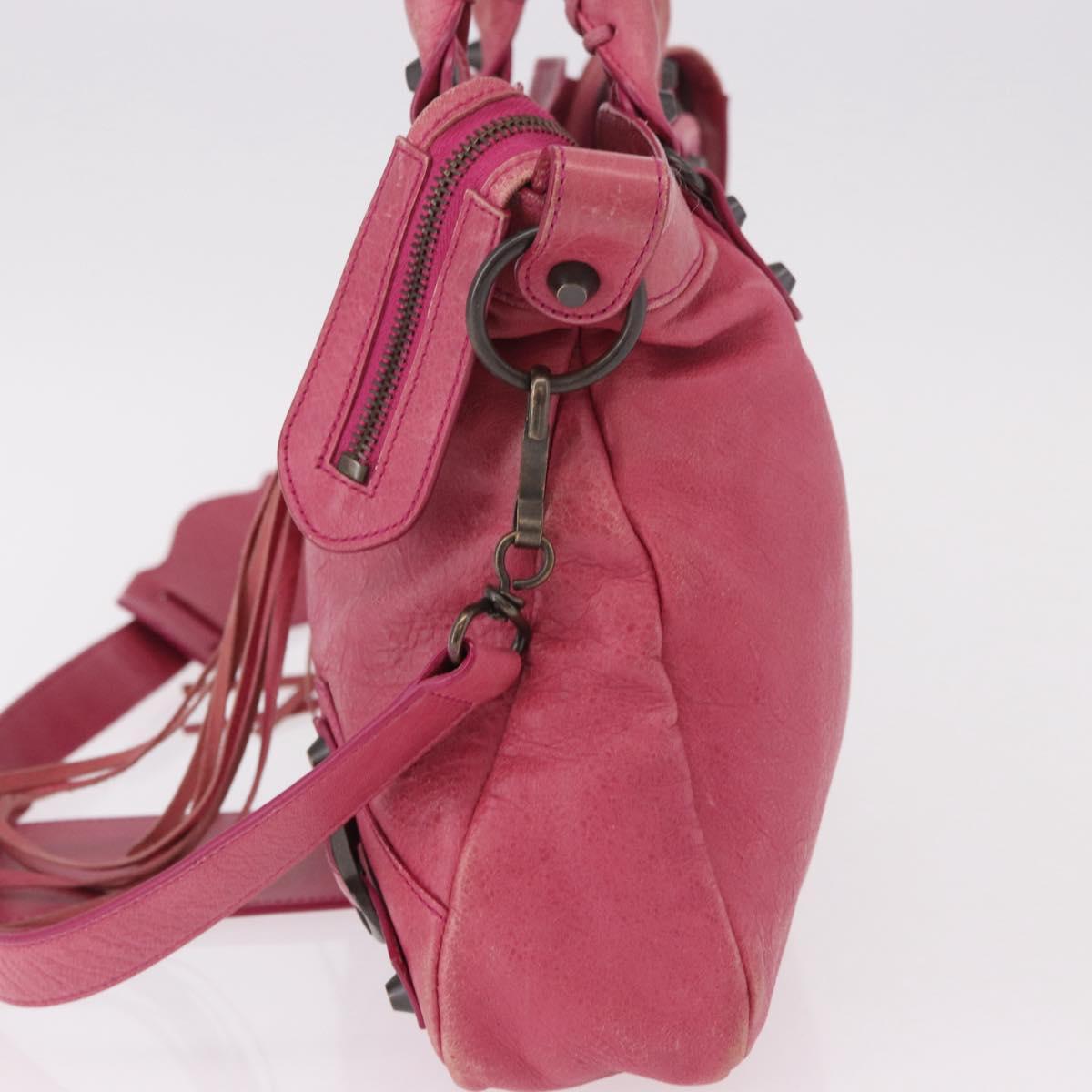 BALENCIAGA The Town Hand Bag Leather 2way Pink 240579 Auth am11942V