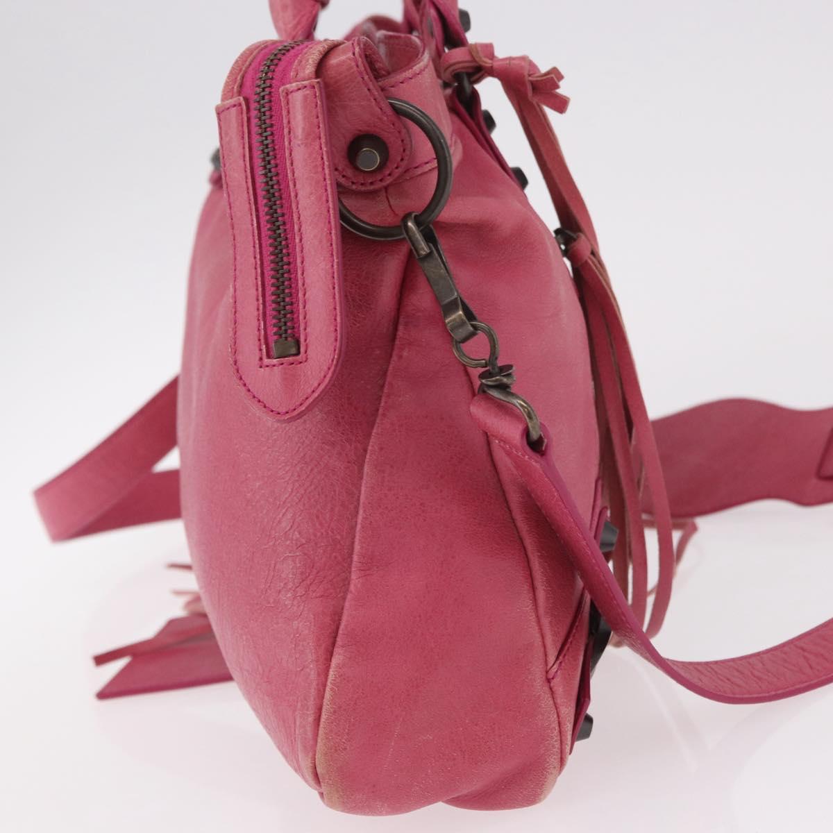 BALENCIAGA The Town Hand Bag Leather 2way Pink 240579 Auth am11942V