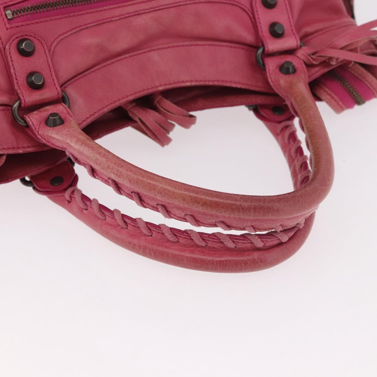 BALENCIAGA The Town Hand Bag Leather 2way Pink 240579 Auth am11942V