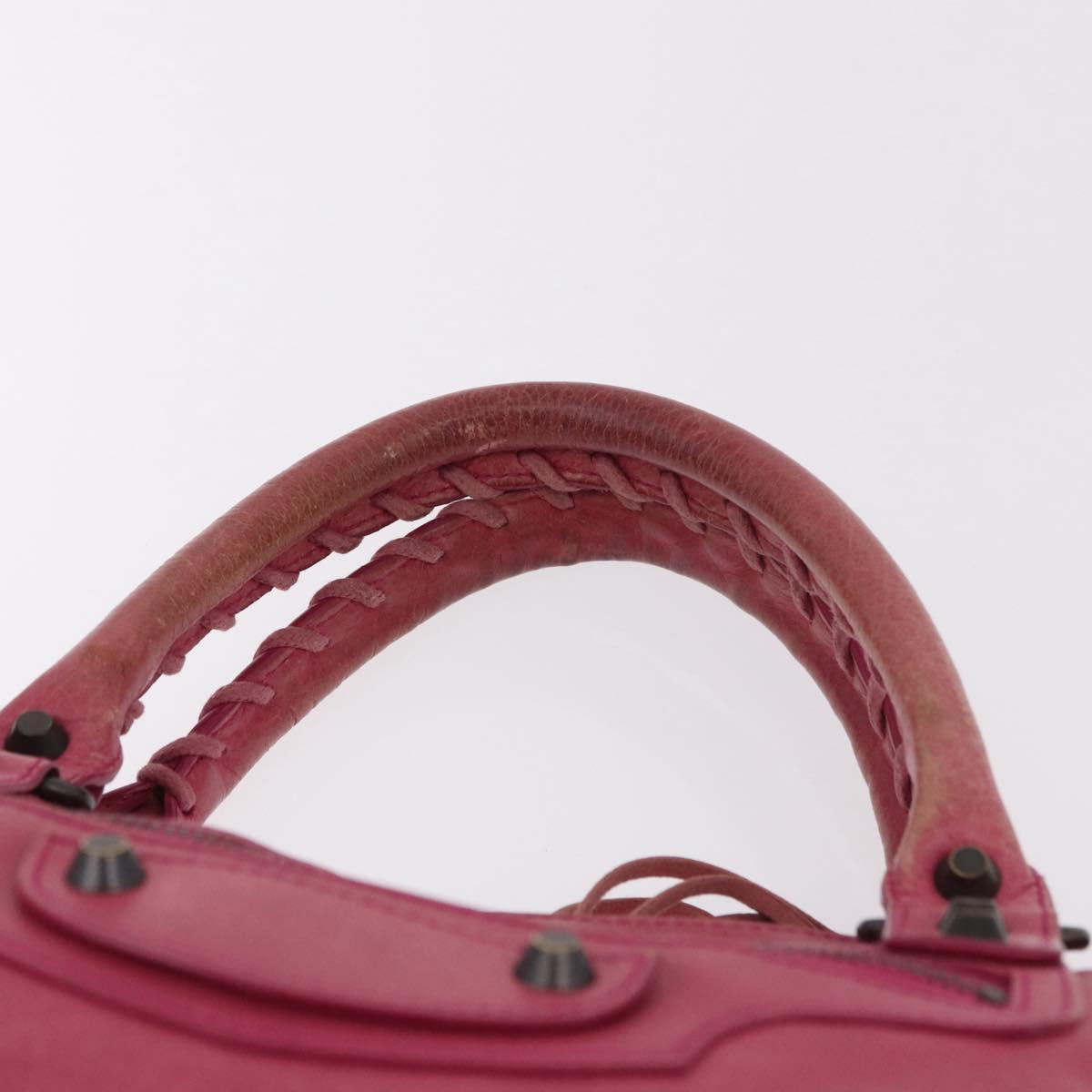 BALENCIAGA The Town Hand Bag Leather 2way Pink 240579 Auth am11942V