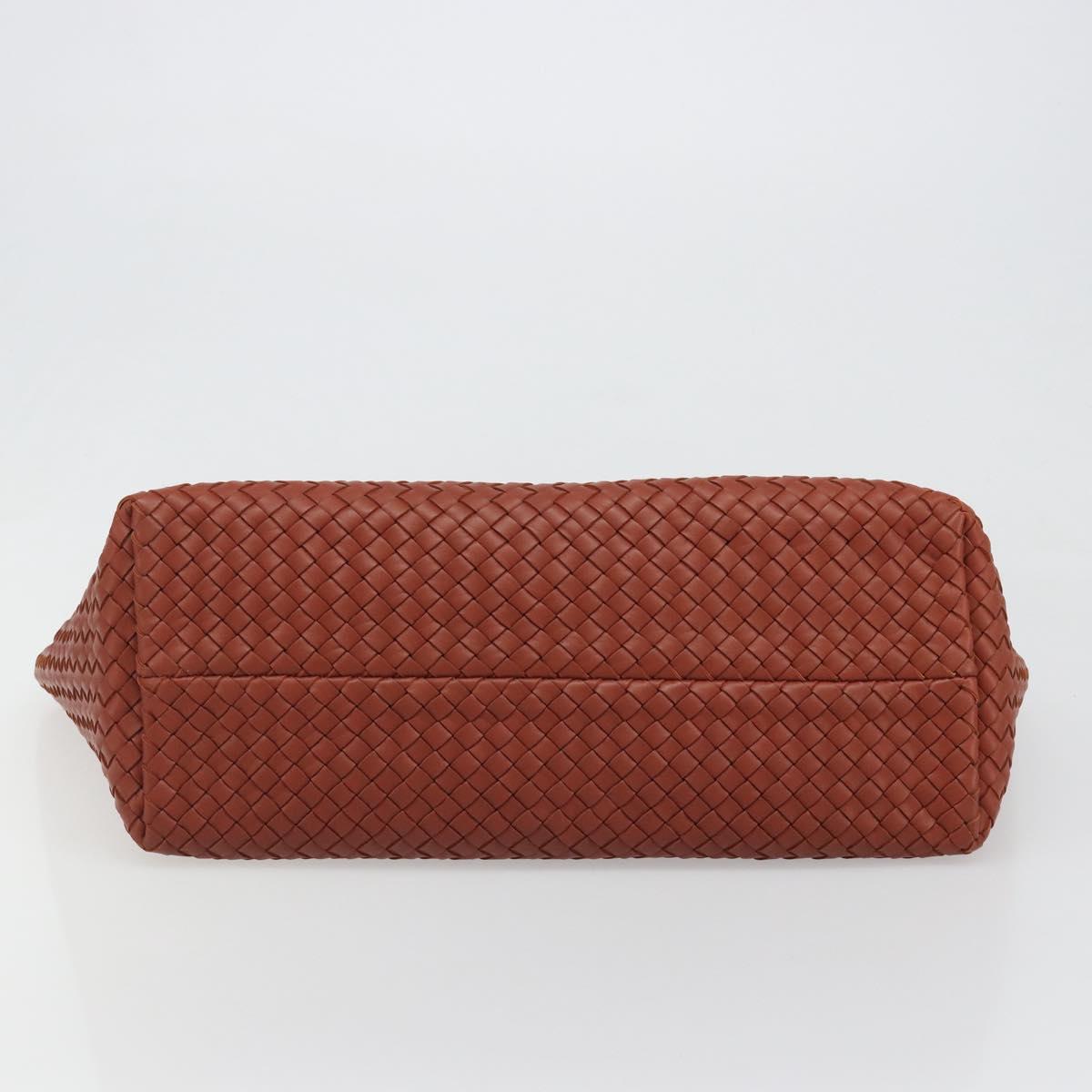 BOTTEGA VENETA INTRECCIATO Cabas MM Tote Bag Leather Brown 115664 Auth am11943SM