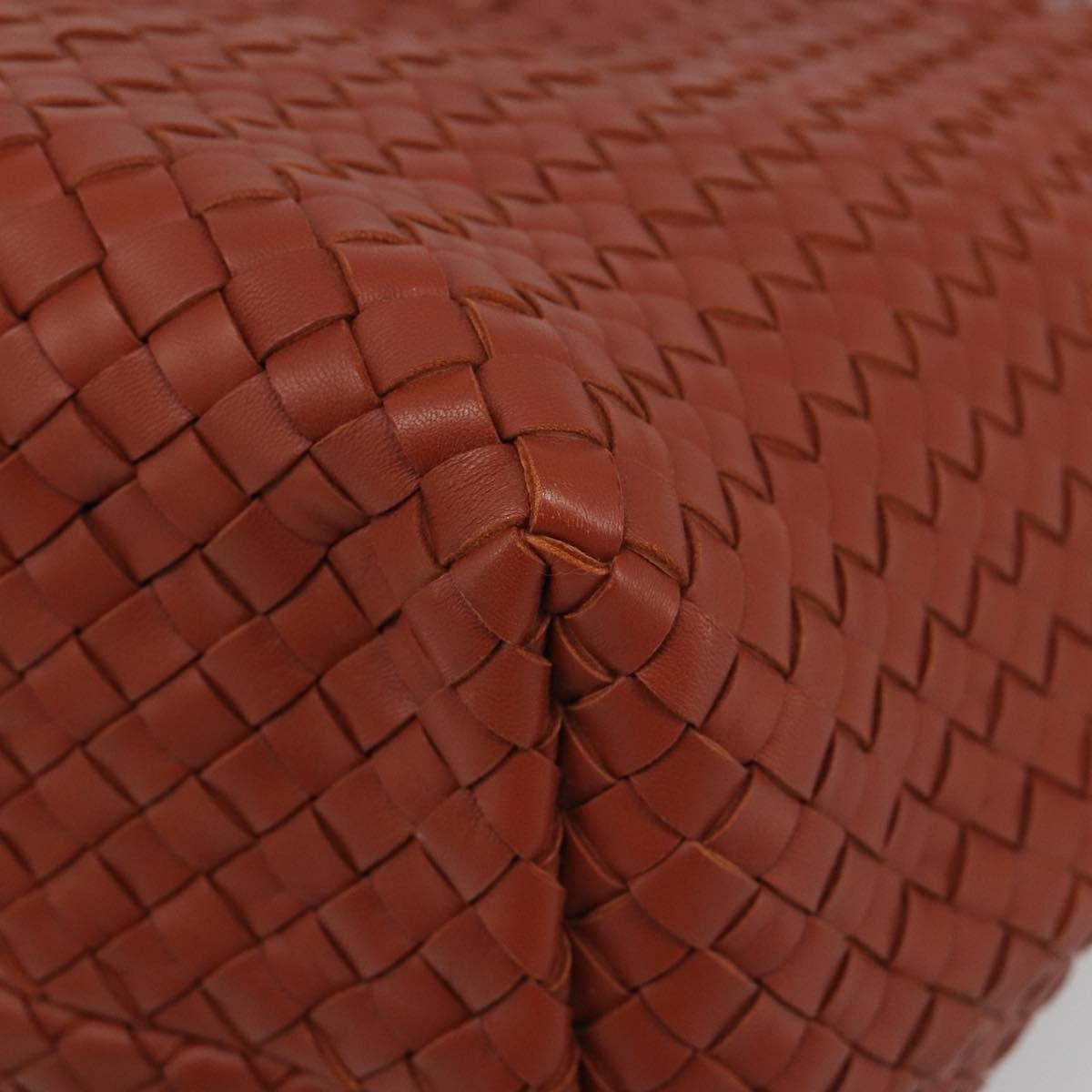 BOTTEGA VENETA INTRECCIATO Cabas MM Tote Bag Leather Brown 115664 Auth am11943SM